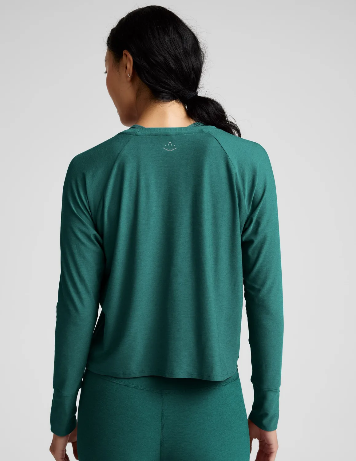 Beyond Yoga Featherweight Daydreamer tröja Teal Sea lätt långärmad