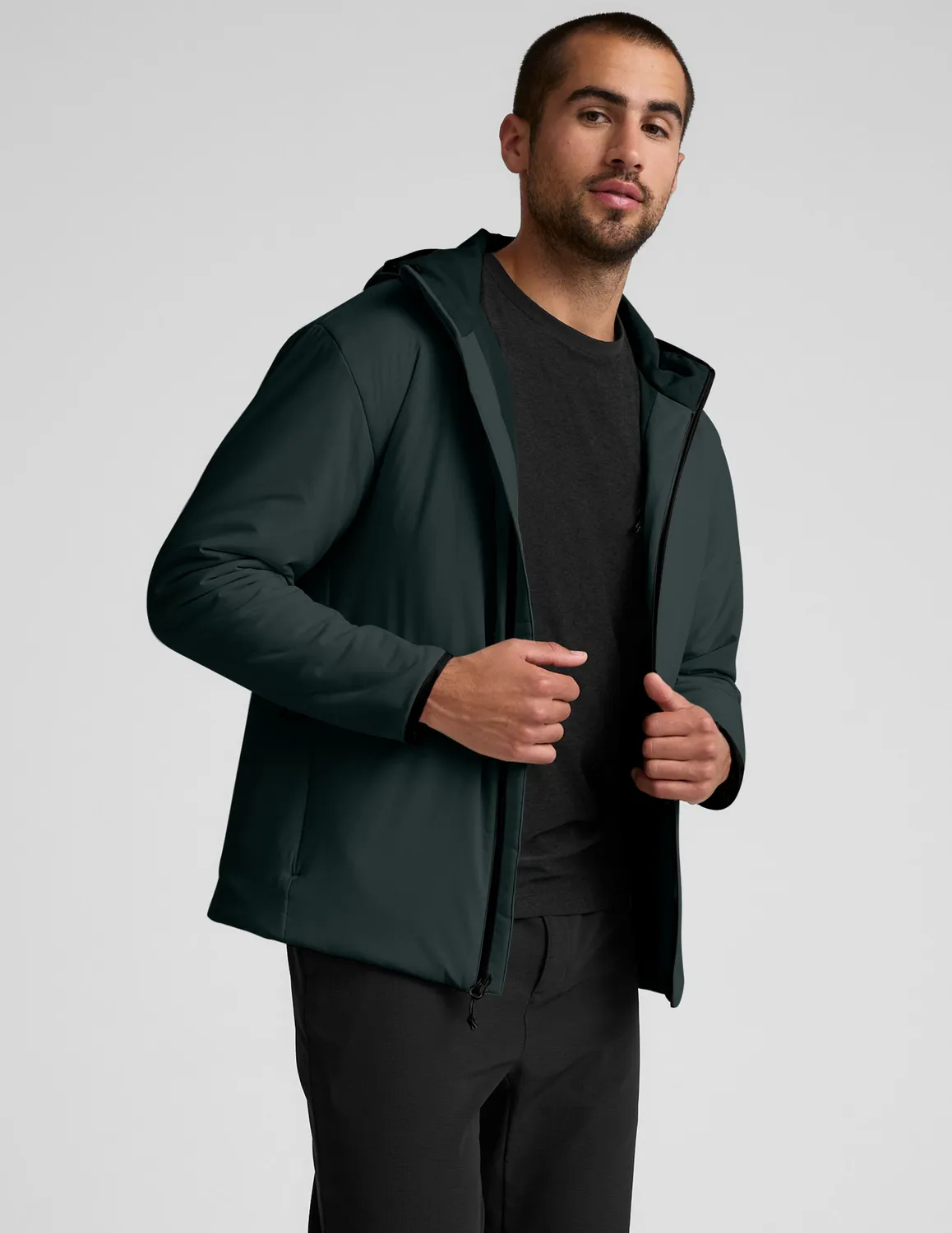Beyond Yoga In Flight Insulated Men's Hooded Jacket jacka grön