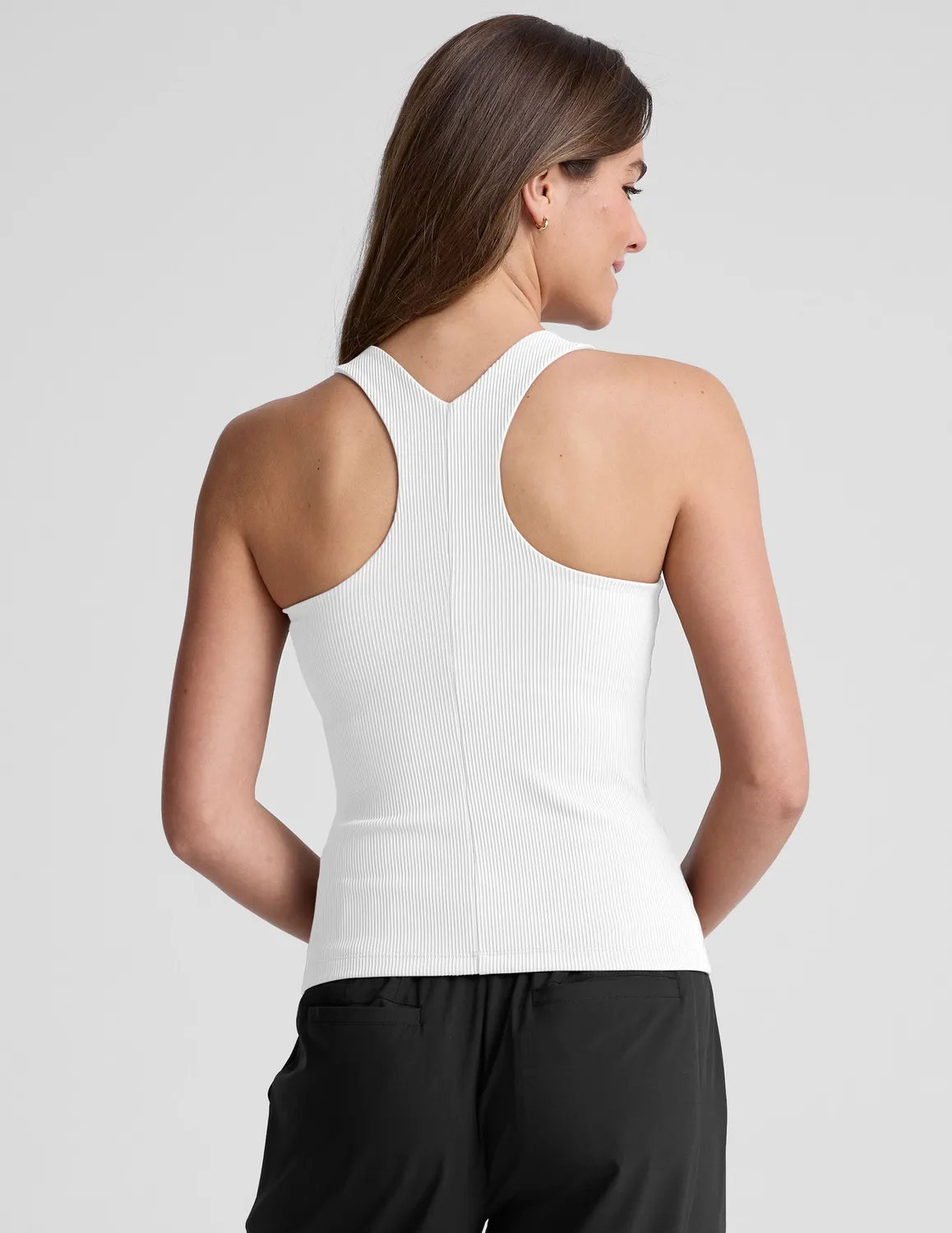 Beyond Yoga Refocus Ribbed Classic Tank linne White fuktavvisande