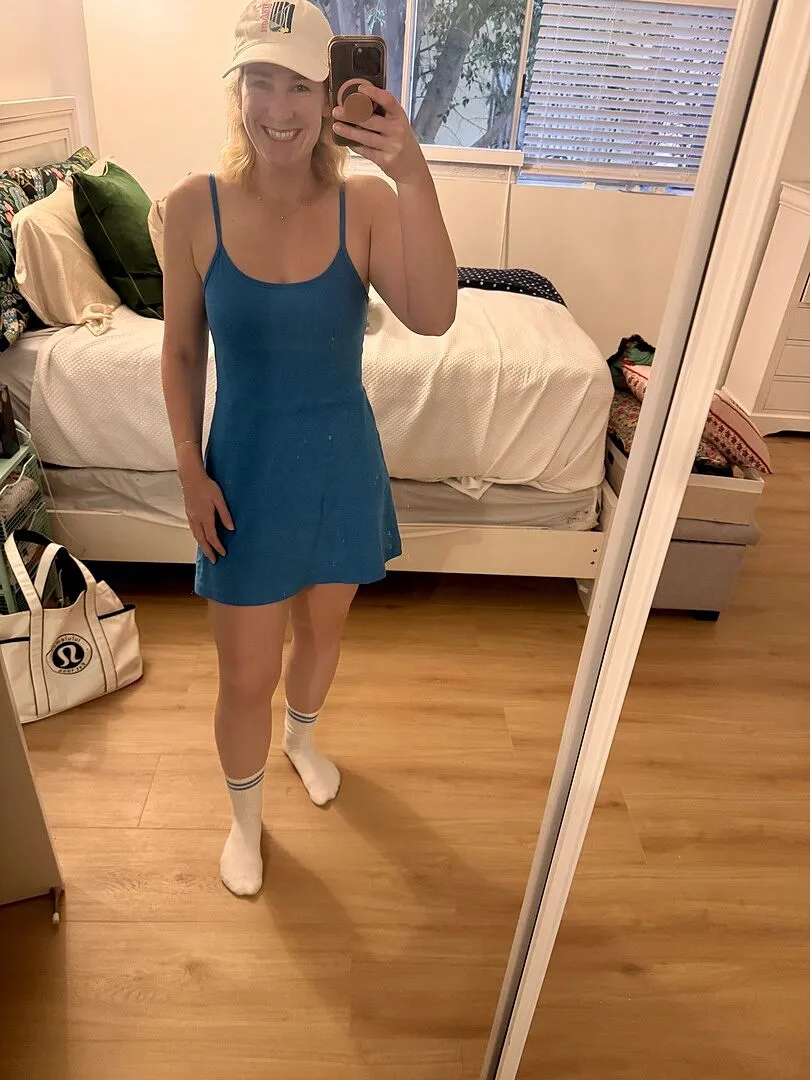 Beyond Yoga Midweight Spacedye Forever Dress klänning Malibu Lagoon mini