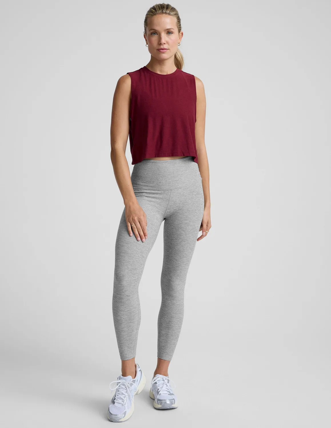 Beyond Yoga Featherweight Minimal Cropped Tank linne Ruby Rush Heather lös