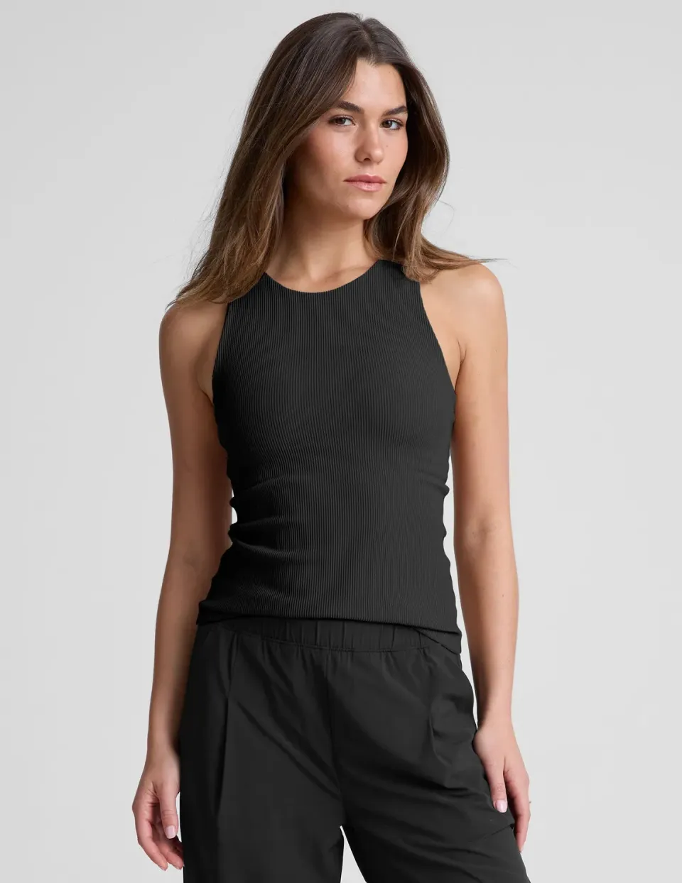 Beyond Yoga Refocus Ribbed Classic Tank linne Black Onyx tight