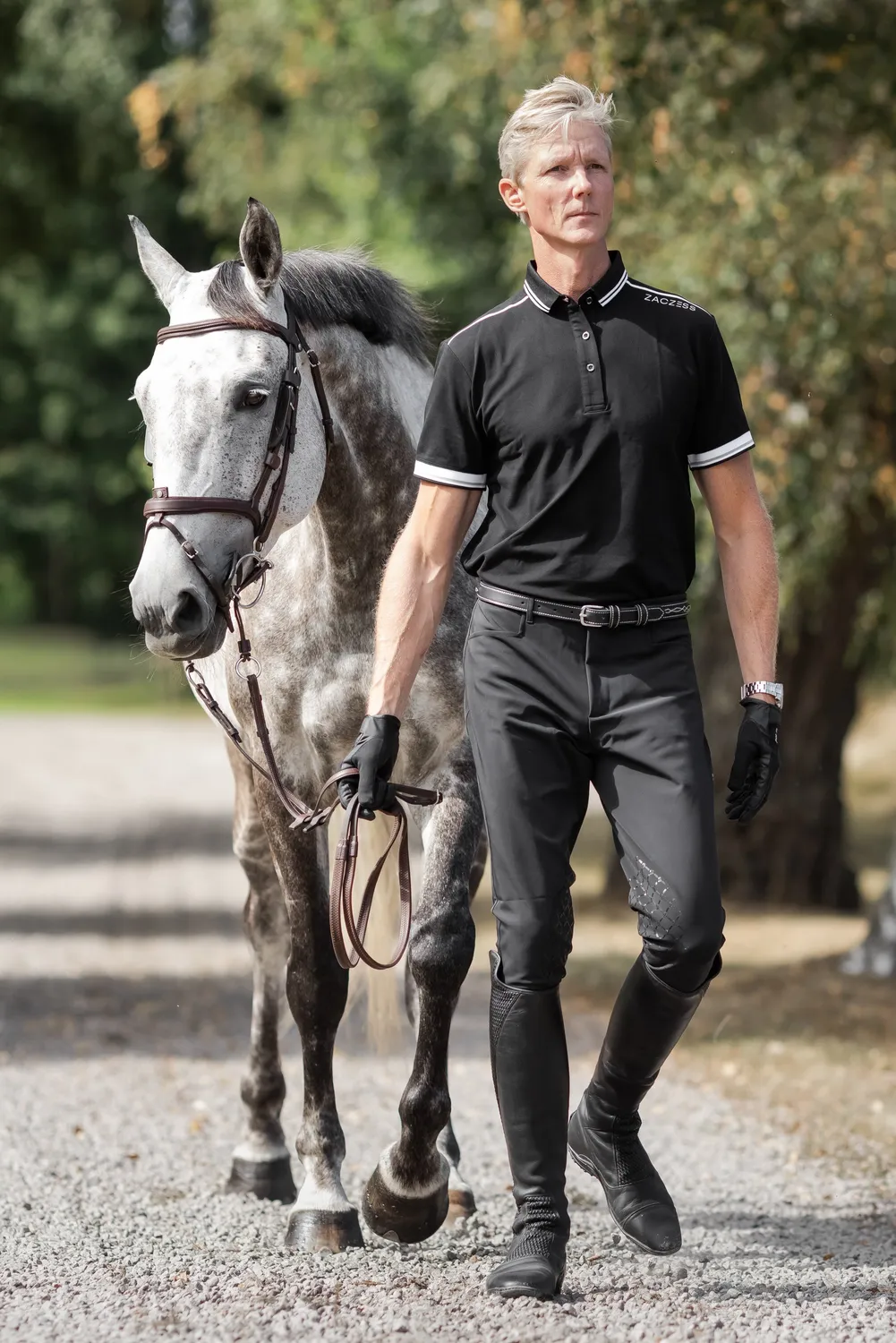 ZacZess Cortina Men's Polo pikétröja herr svart luftig