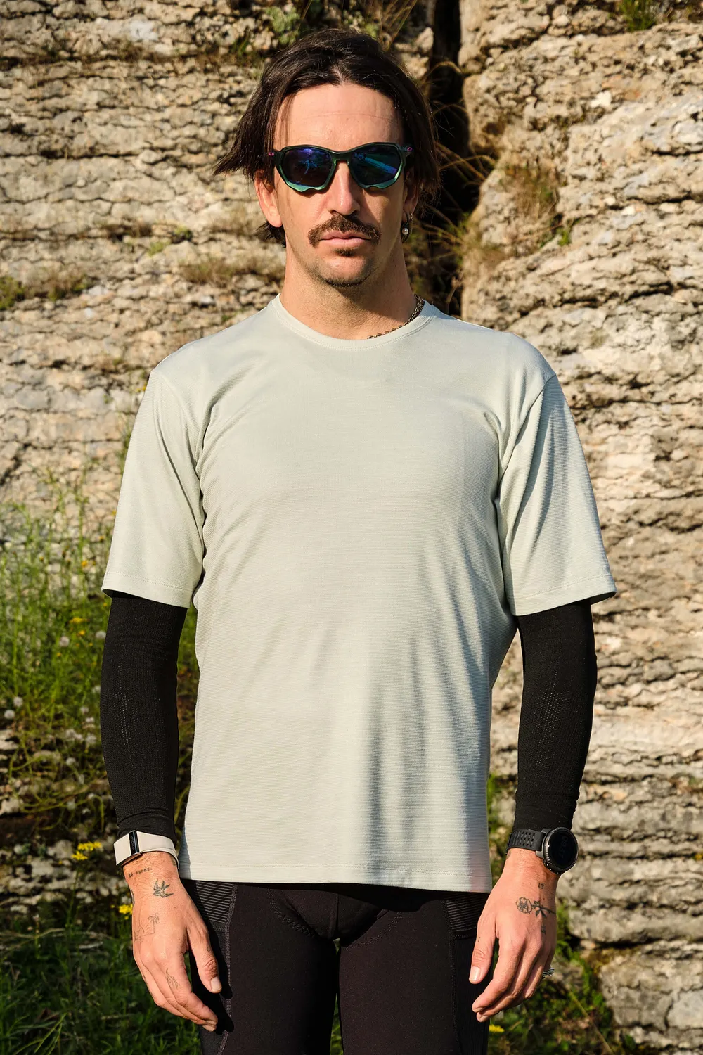 Giordana Beyond Gravel Wool Tee cykeltröja Moonrock ull