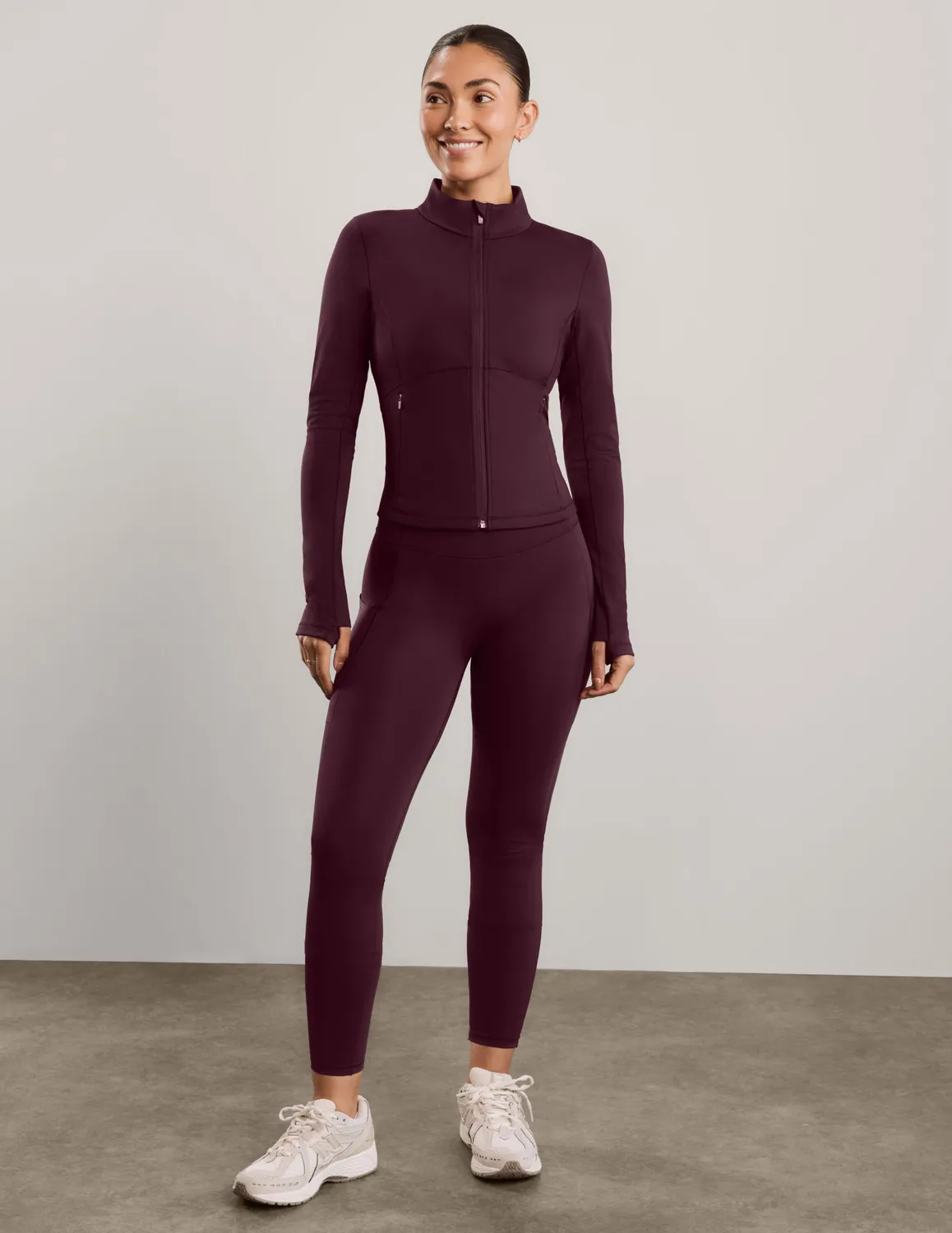 Beyond Yoga Pacer Fleece-Backed Full Zip Jacket träningsjacka Cabernet