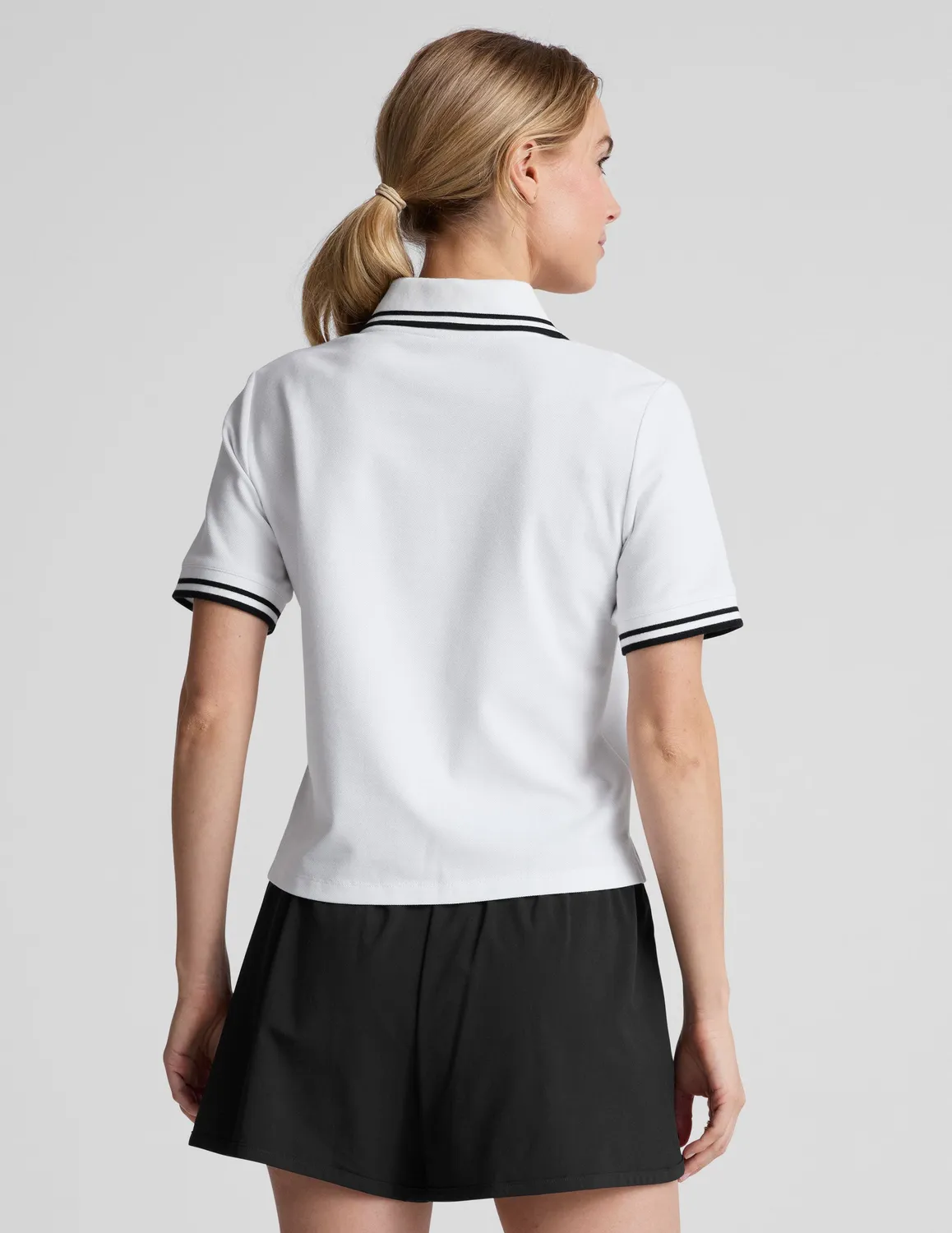 Beyond Yoga Country Club Polo t-shirt Lunar White figurnära