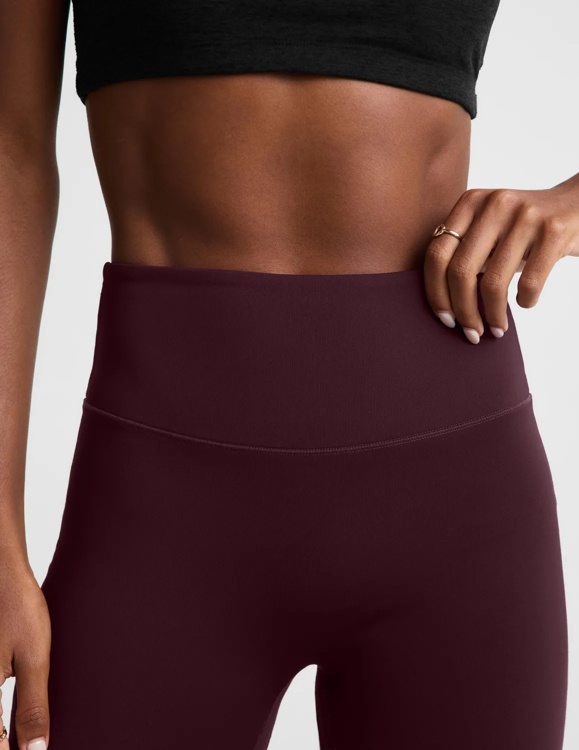 Beyond Yoga Pacer Fleece Split Hem byxa Cabernet varm