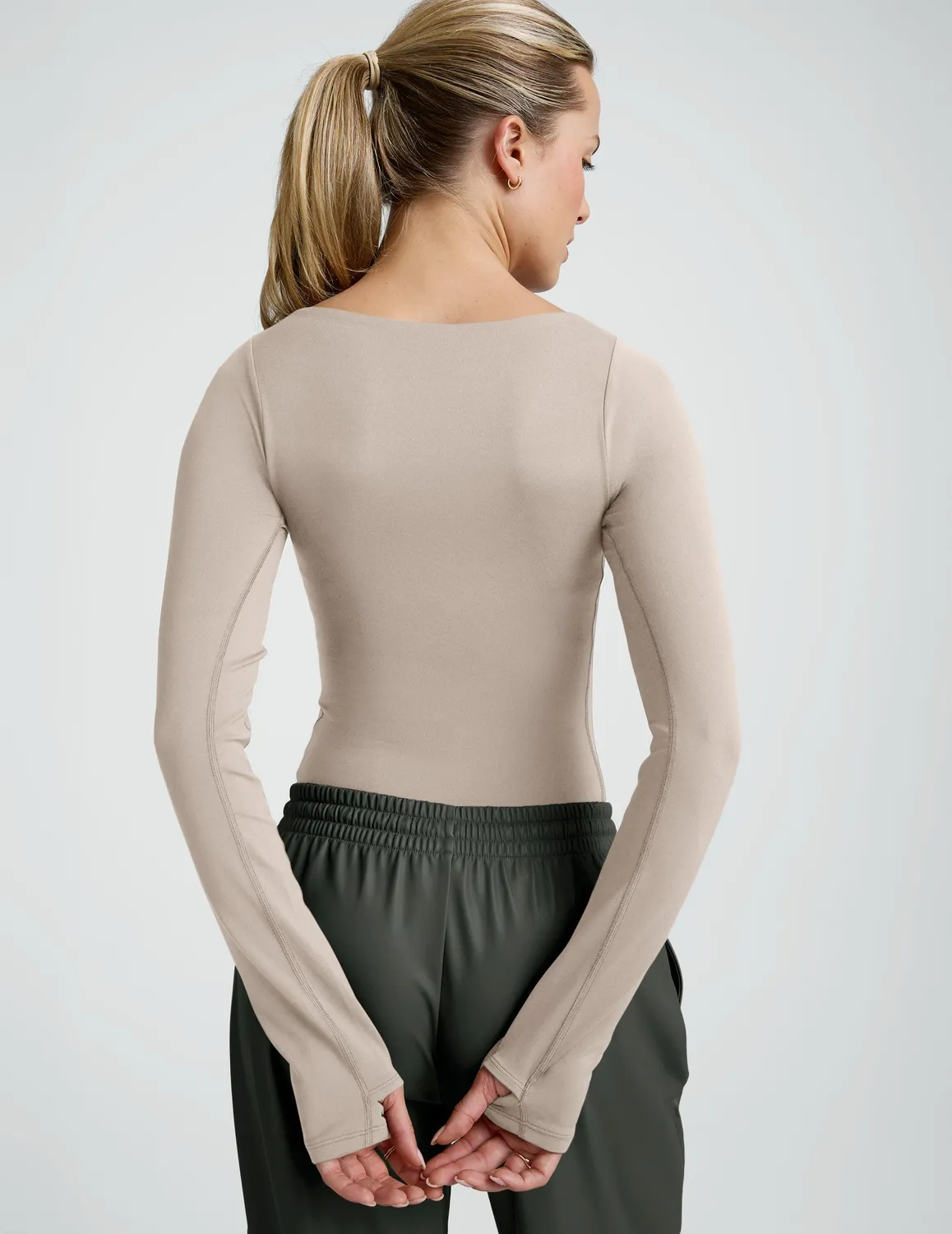 Beyond Yoga Serene Boatneck Bodysuit Body Oat lång ärm