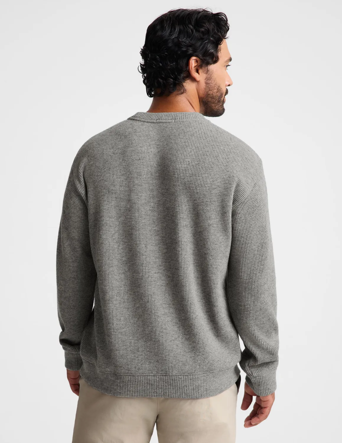Beyond Yoga Rest Day Waffle Crewneck tröja Charcoal Heather
