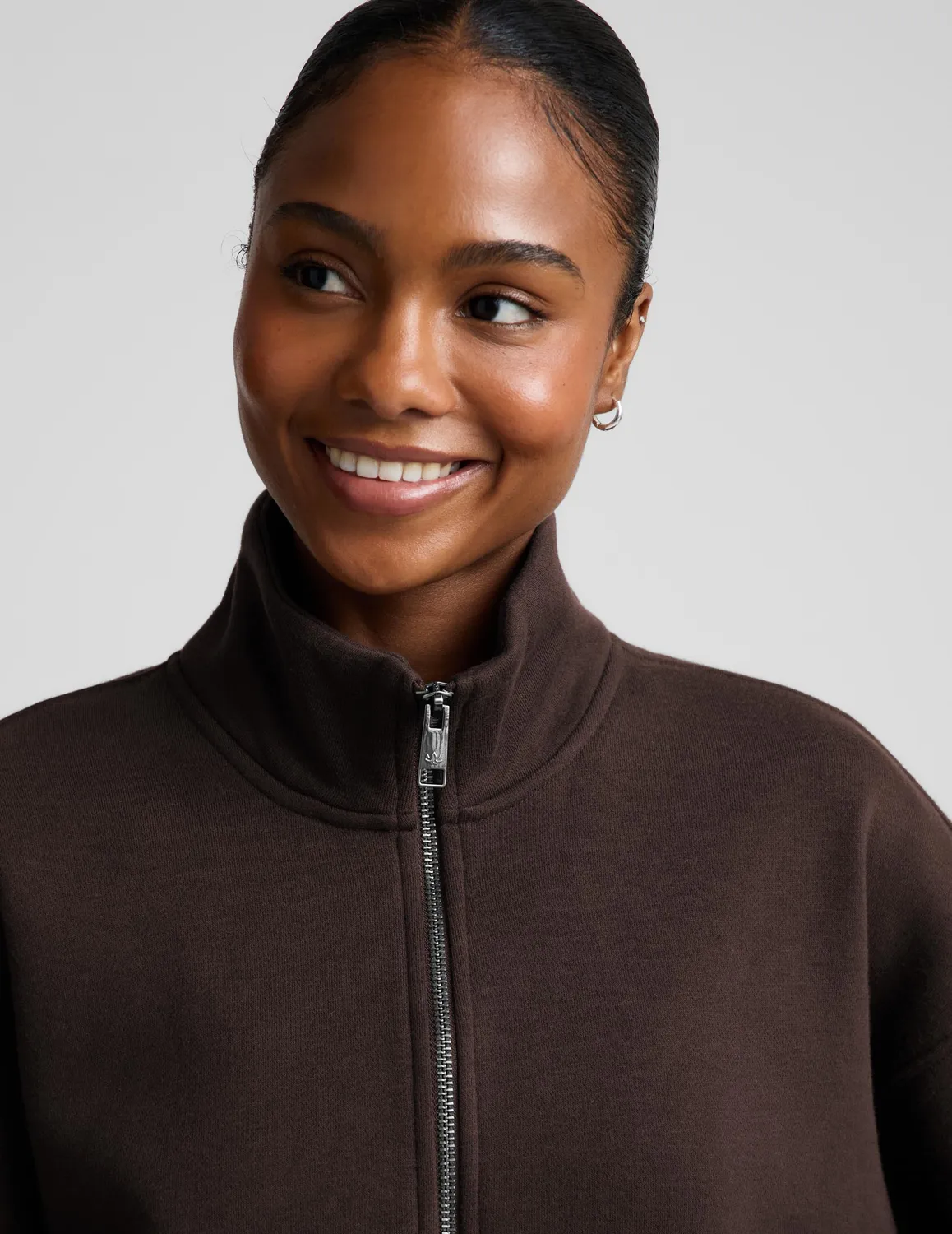 Beyond Yoga LuxeFleece 2.0 Double Zip Jacket Jacka Dark Chocolate