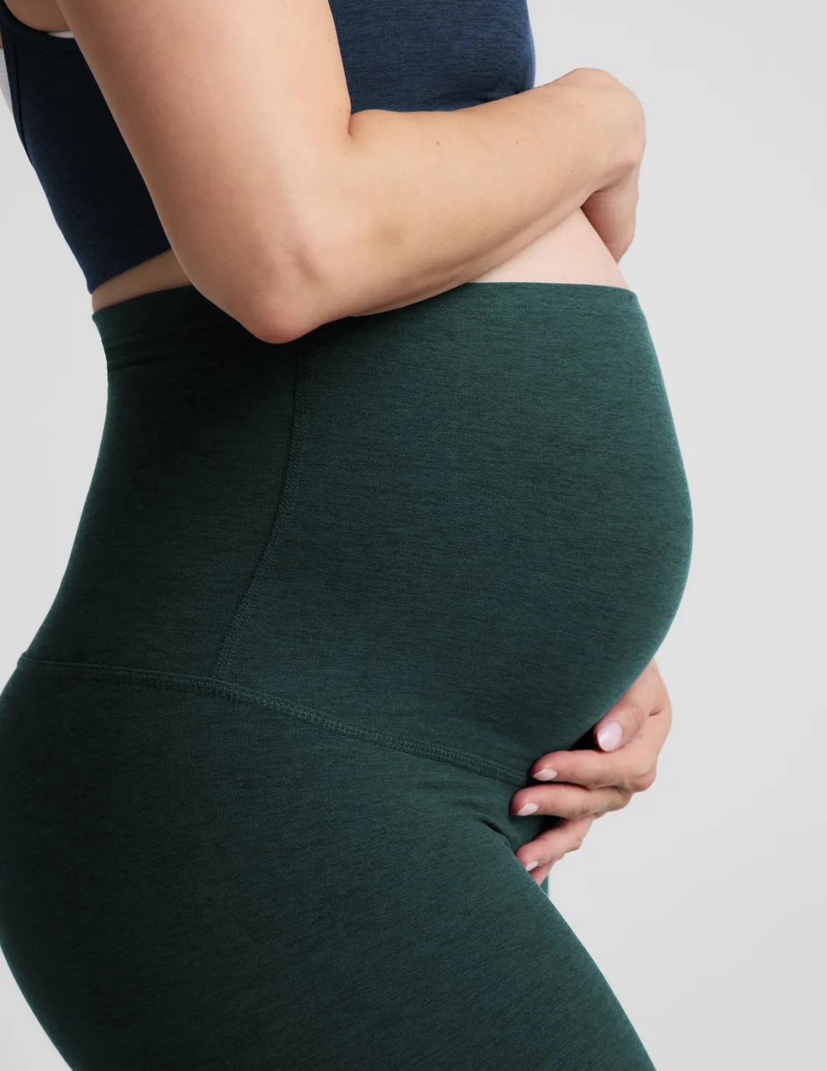 Beyond Yoga Spacedye Love the Bump Midi leggings Dark Ivy Heather gravid