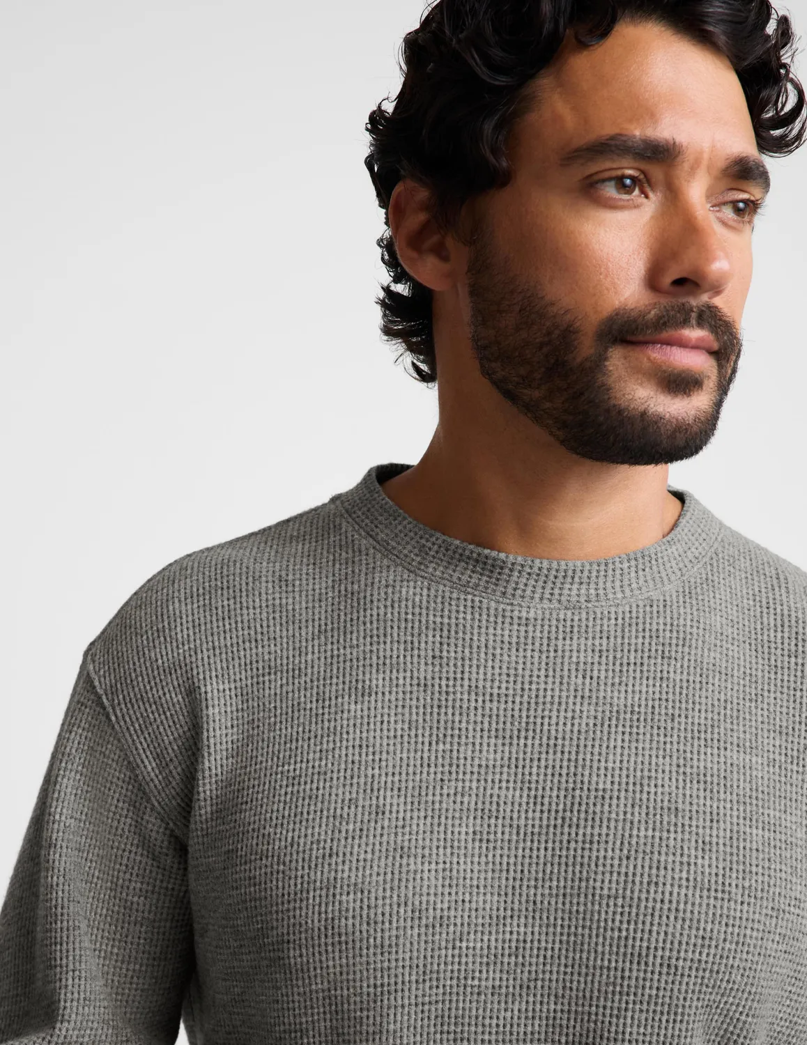 Beyond Yoga Rest Day Waffle Crewneck tröja Charcoal Heather