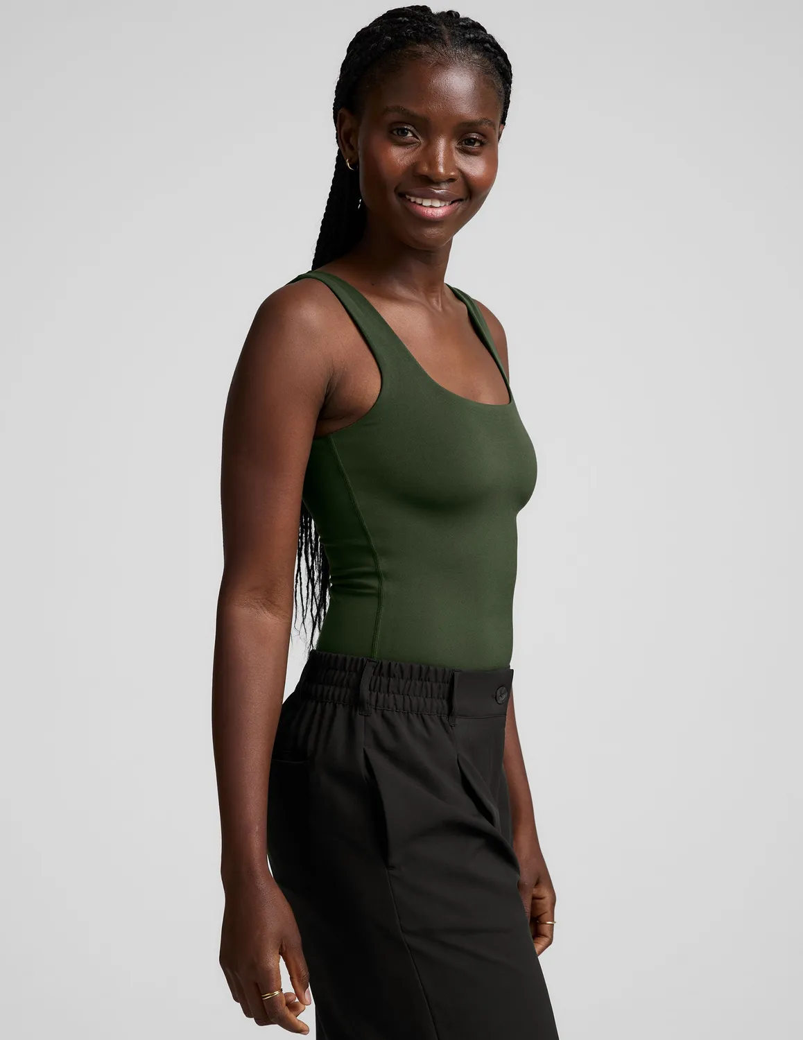 Beyond Yoga Base Tank Bodysuit body mörk oliv tight