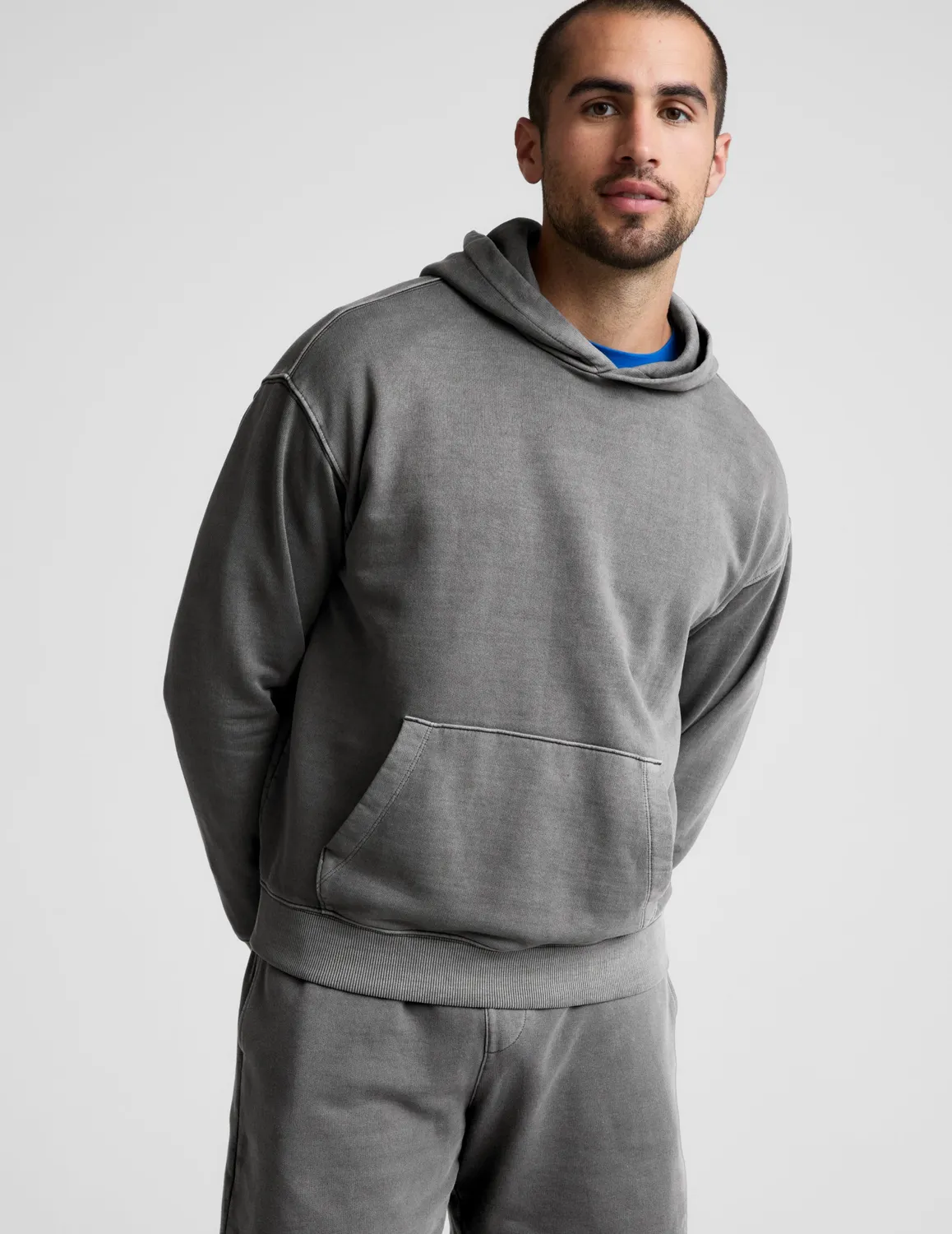 Beyond Yoga Beach Washed Terry Hoodie sweatshirt Washed Black Ash bomull