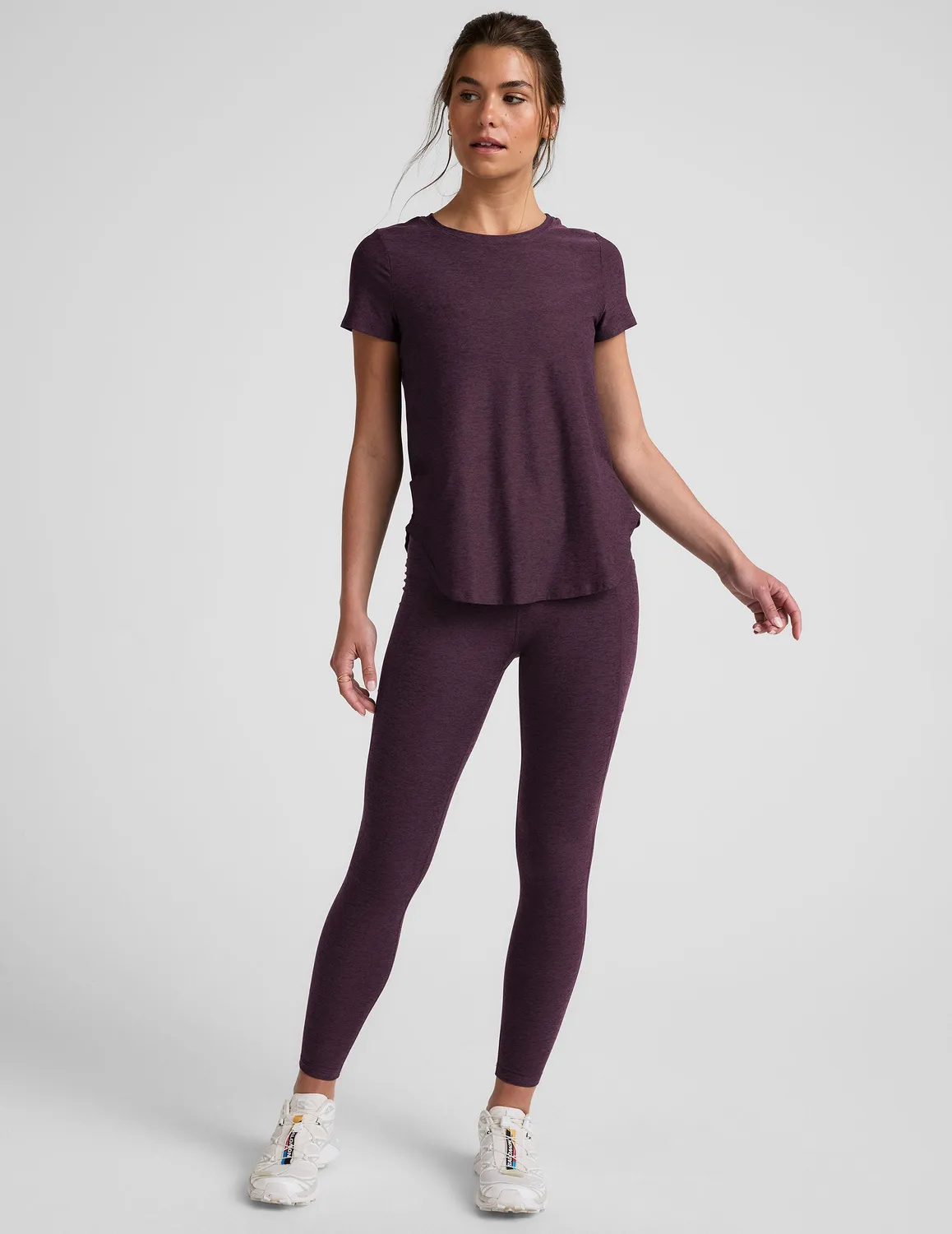 Beyond Yoga Spacedye Out Of Pocket High Waisted Midi leggings aubergine med fickor