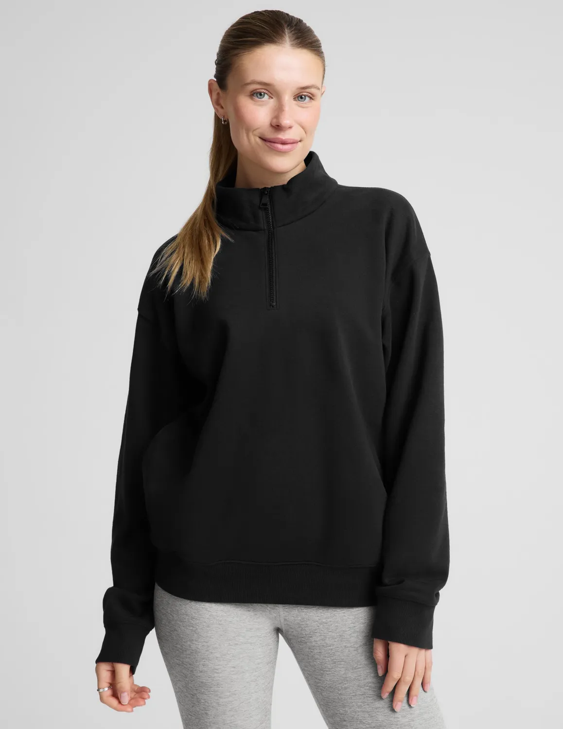 Beyond Yoga LuxeFleece Half Zip sweatshirt Svart unisex