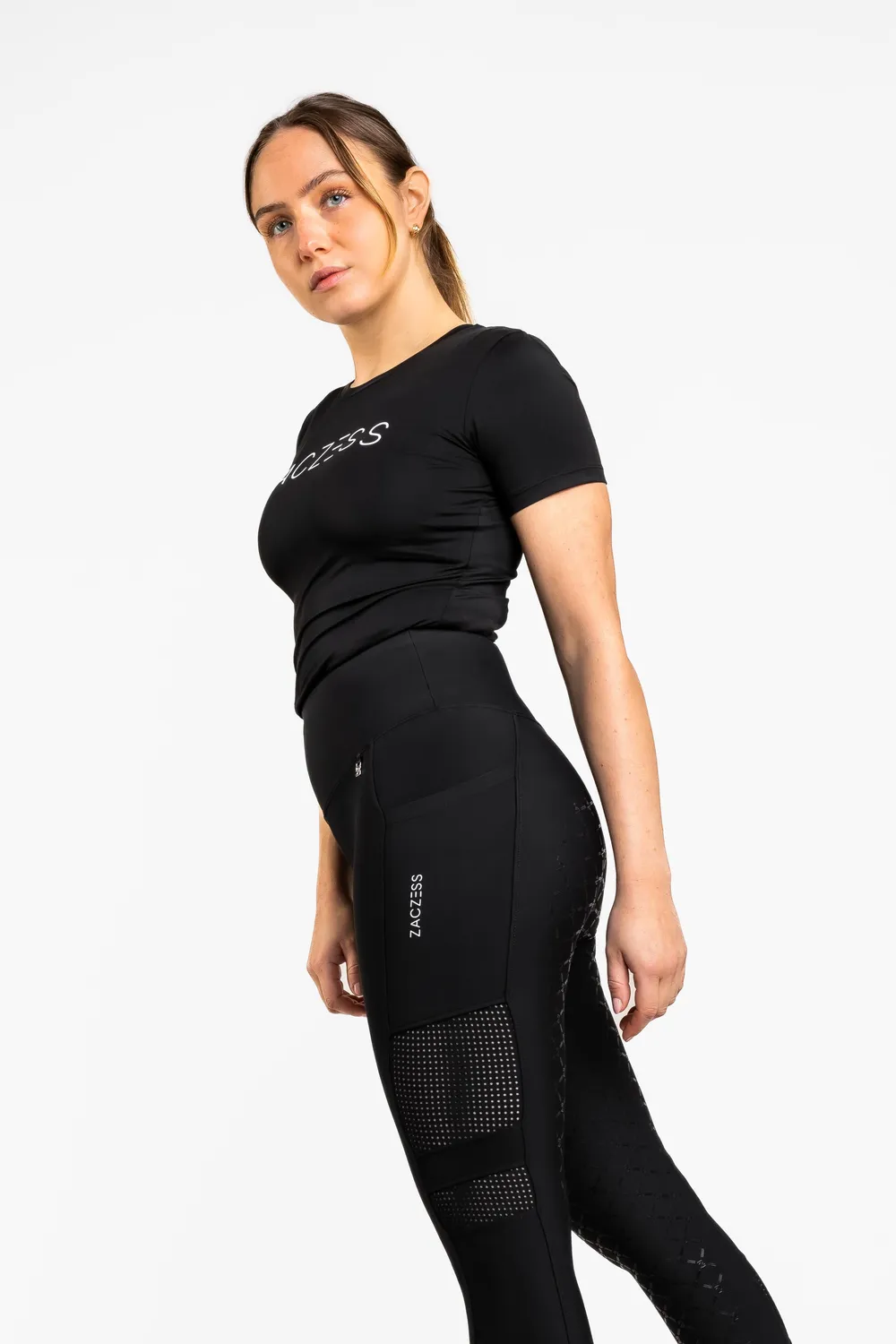 ZacZess AirFlex Leggings Black ridleggings svart dam full grip