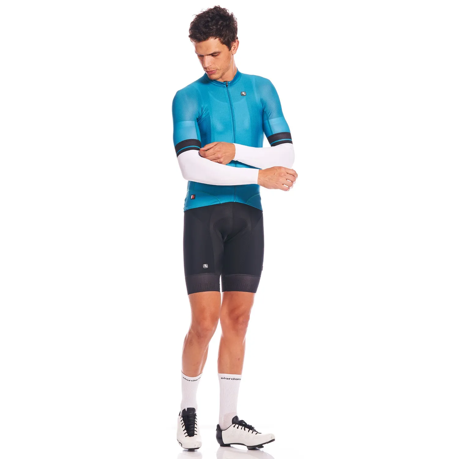 Giordana Sun Sleeves armvärmare vit UPF 50+