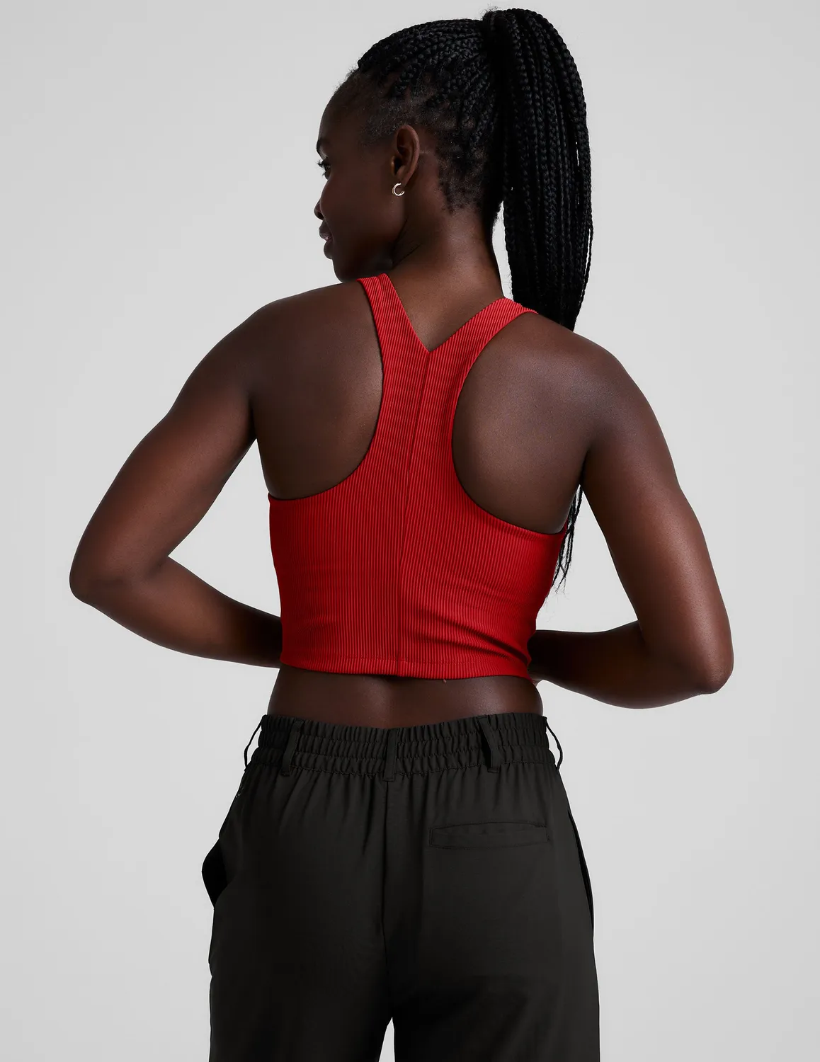 Beyond Yoga Refocus Ribbed Cropped Tank top Holly Red med bh