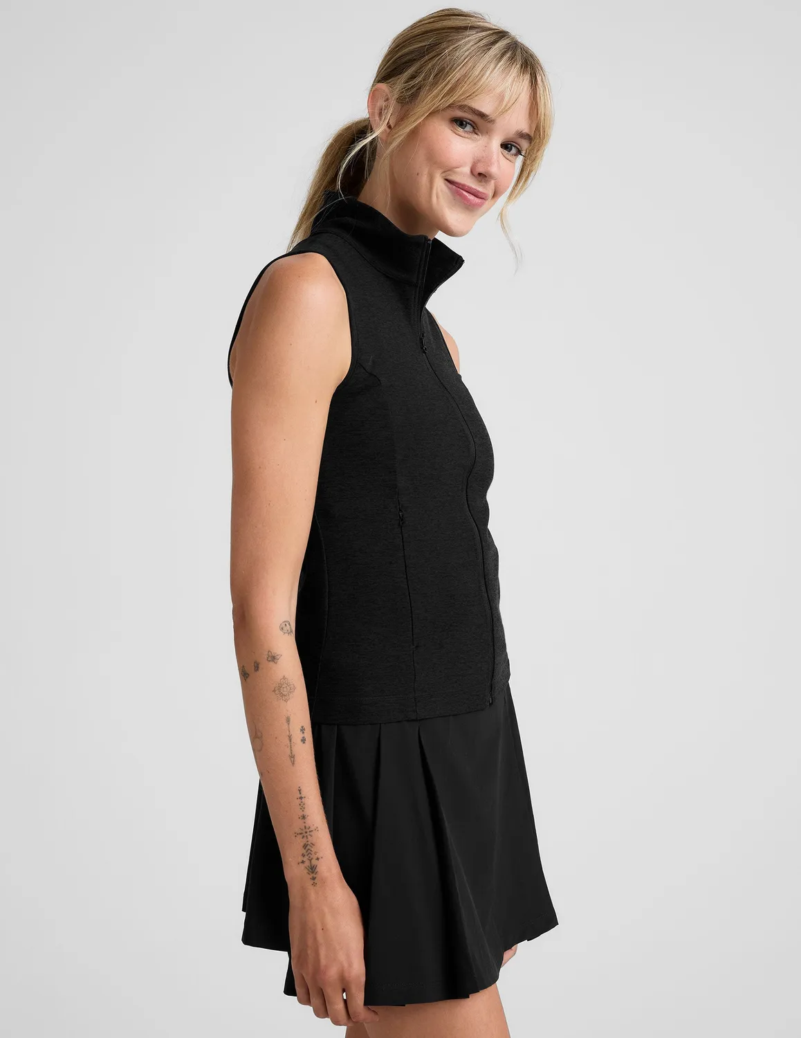 Beyond Yoga Venice Zip-Front Vest träningsväst darkest night svart