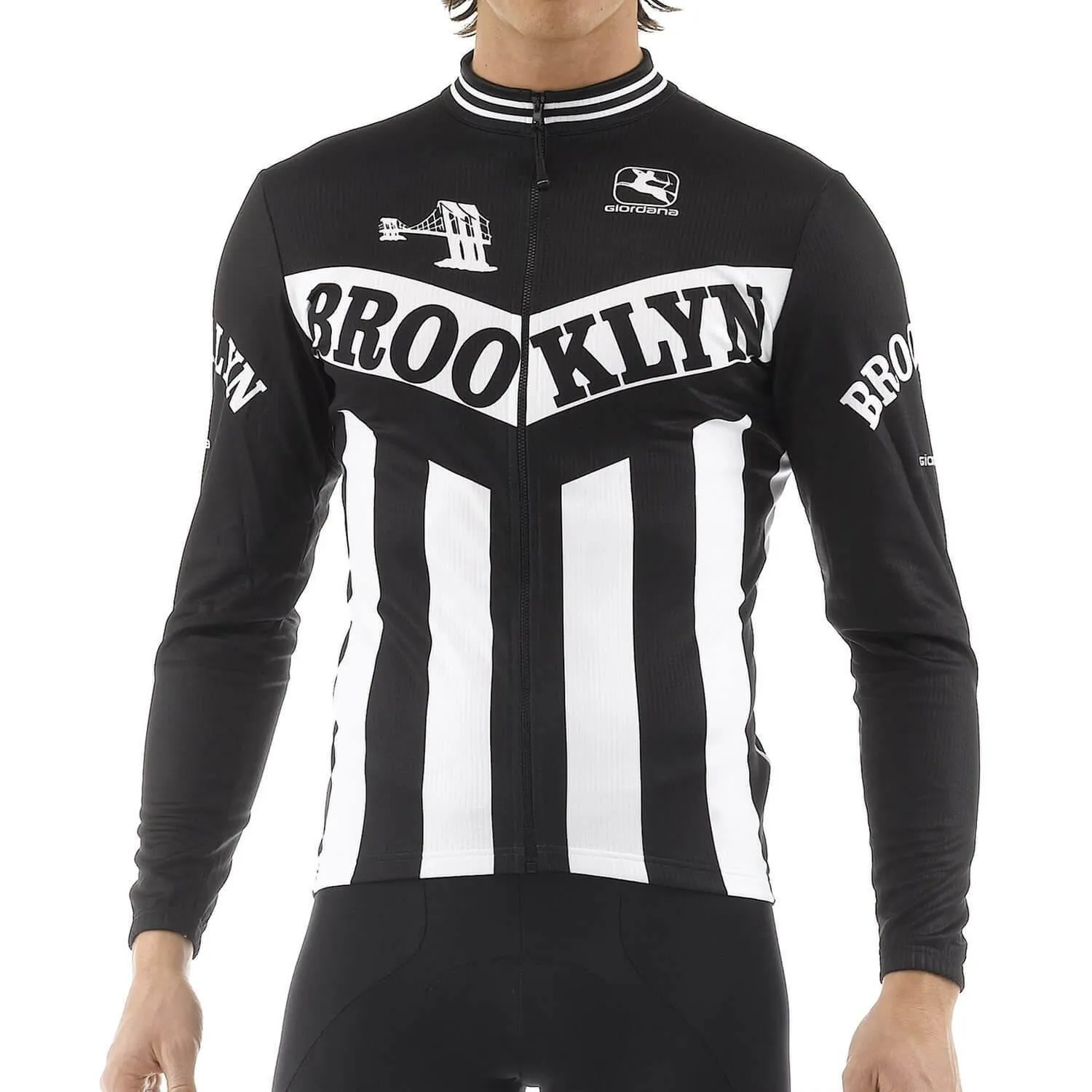 Giordana Brooklyn långärmad cykeltröja blå borstad