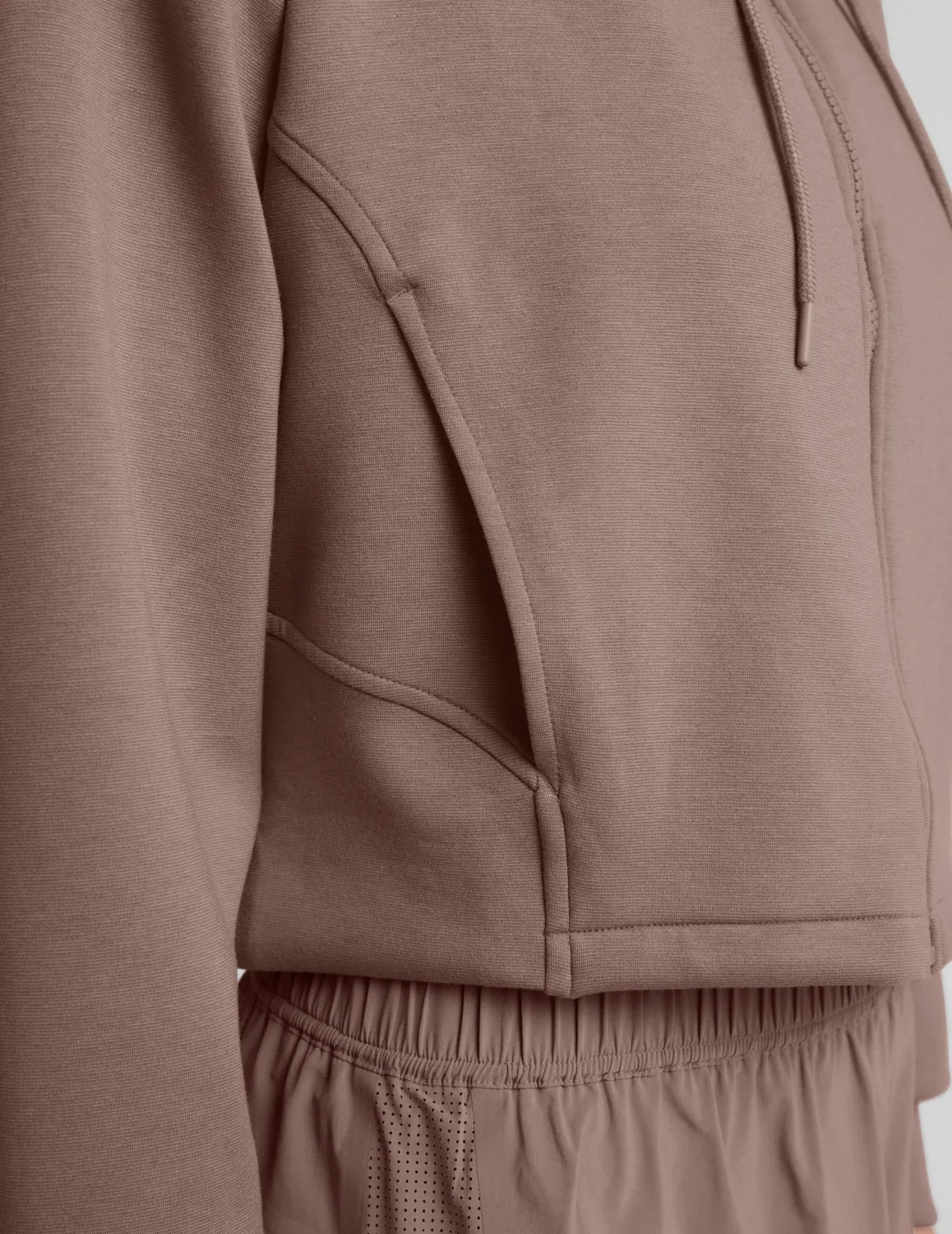Beyond Yoga SoftSpring Full Zip Hooded Jacket jacka beige Taupe