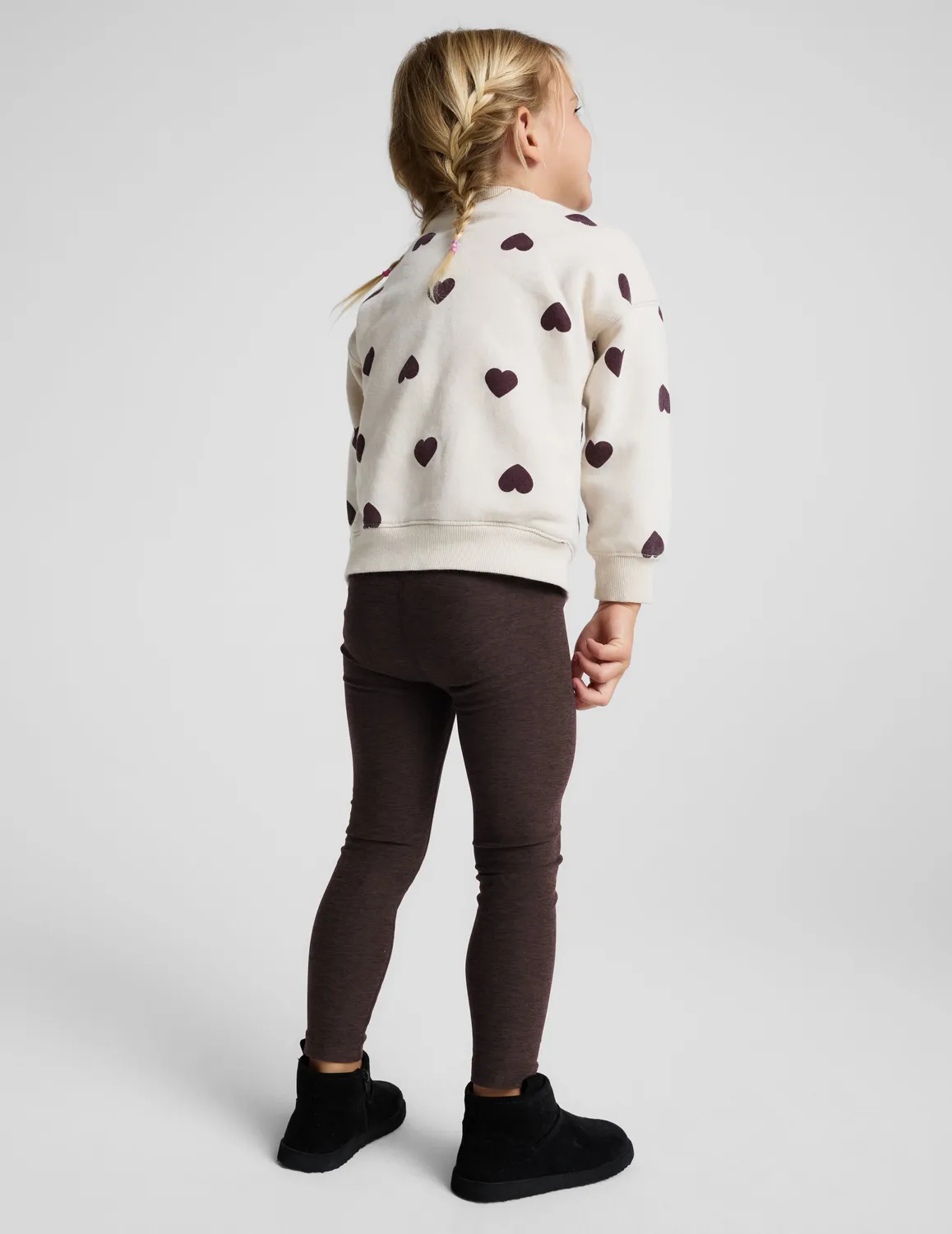 Beyond Yoga Spacedye Toddler Legging barnleggings brun mini me