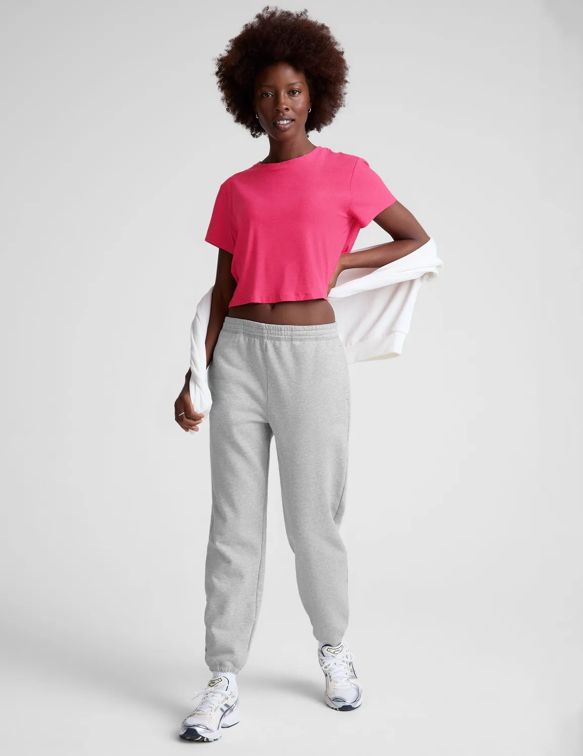 Beyond Yoga Featherweight Supreme Cropped Tee t-shirt Vivid Pink Heather