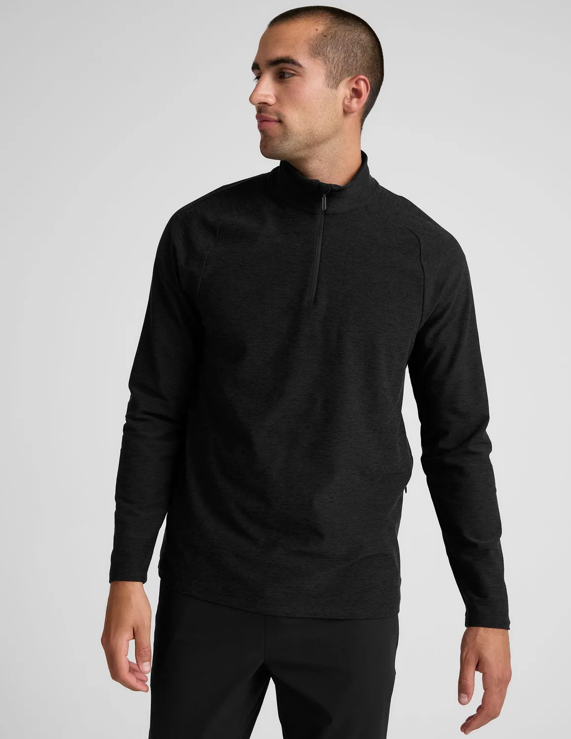 Beyond Yoga Spacedye Terrain Quarter Zip träningströja Darkest Night