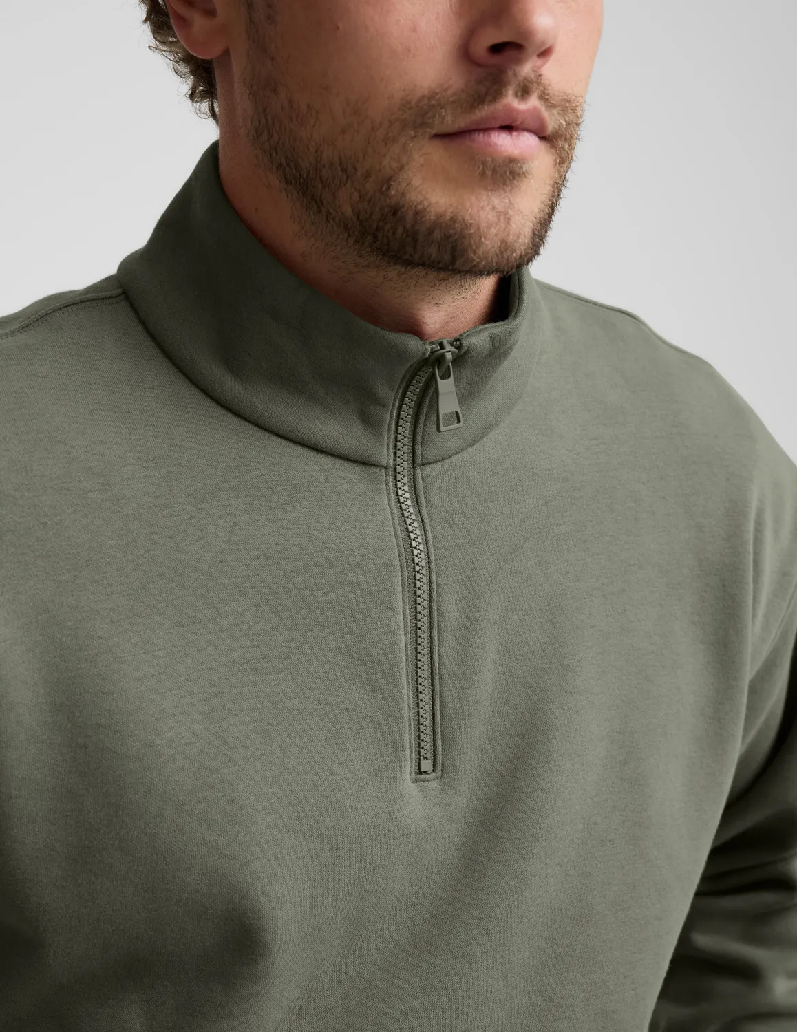 Beyond Yoga LuxeFleece Half Zip pullover Dusk Basil herr