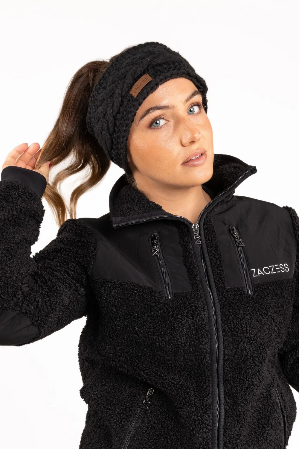 ZacZess Fargo Headband pannband svart teddyfoder