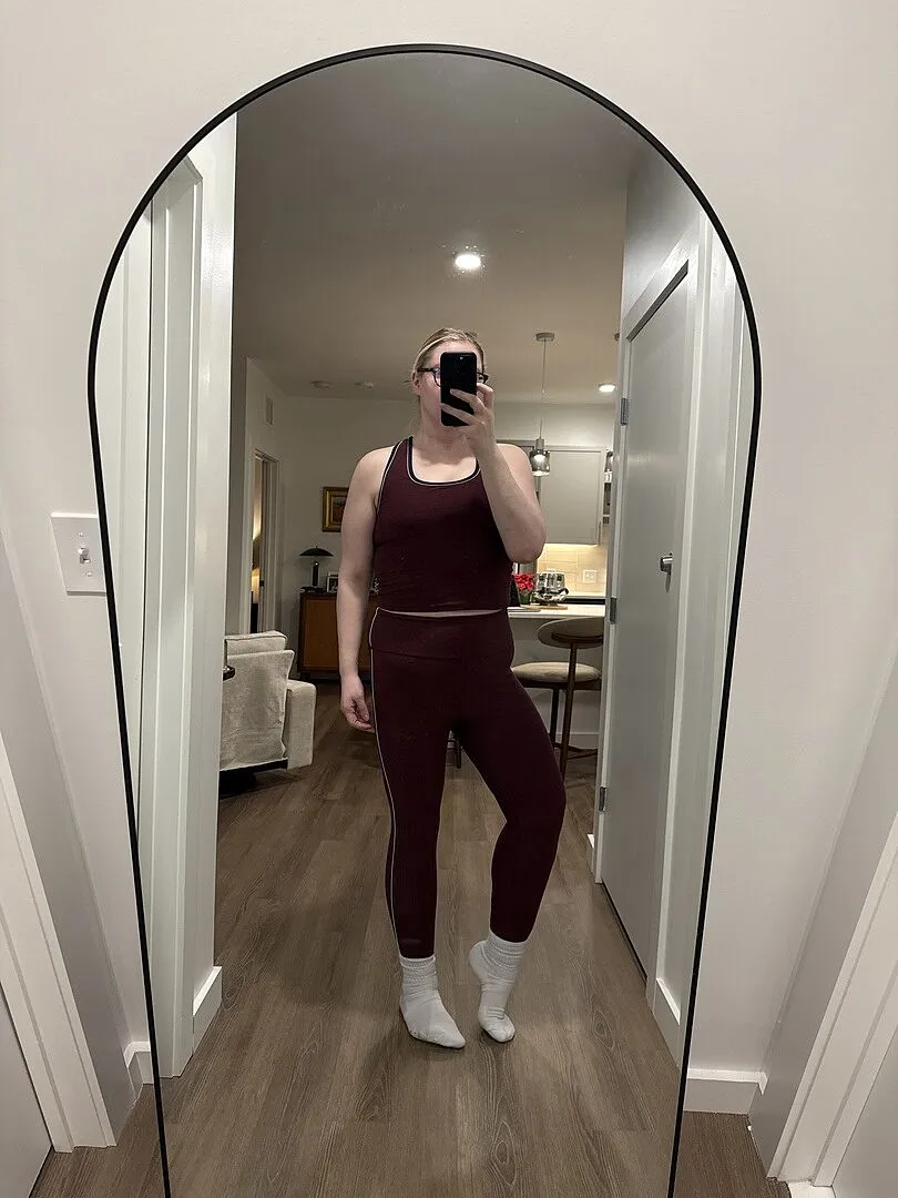 Beyond Yoga Spacedye Ready Midi Legging Silver Mist ljusgrå