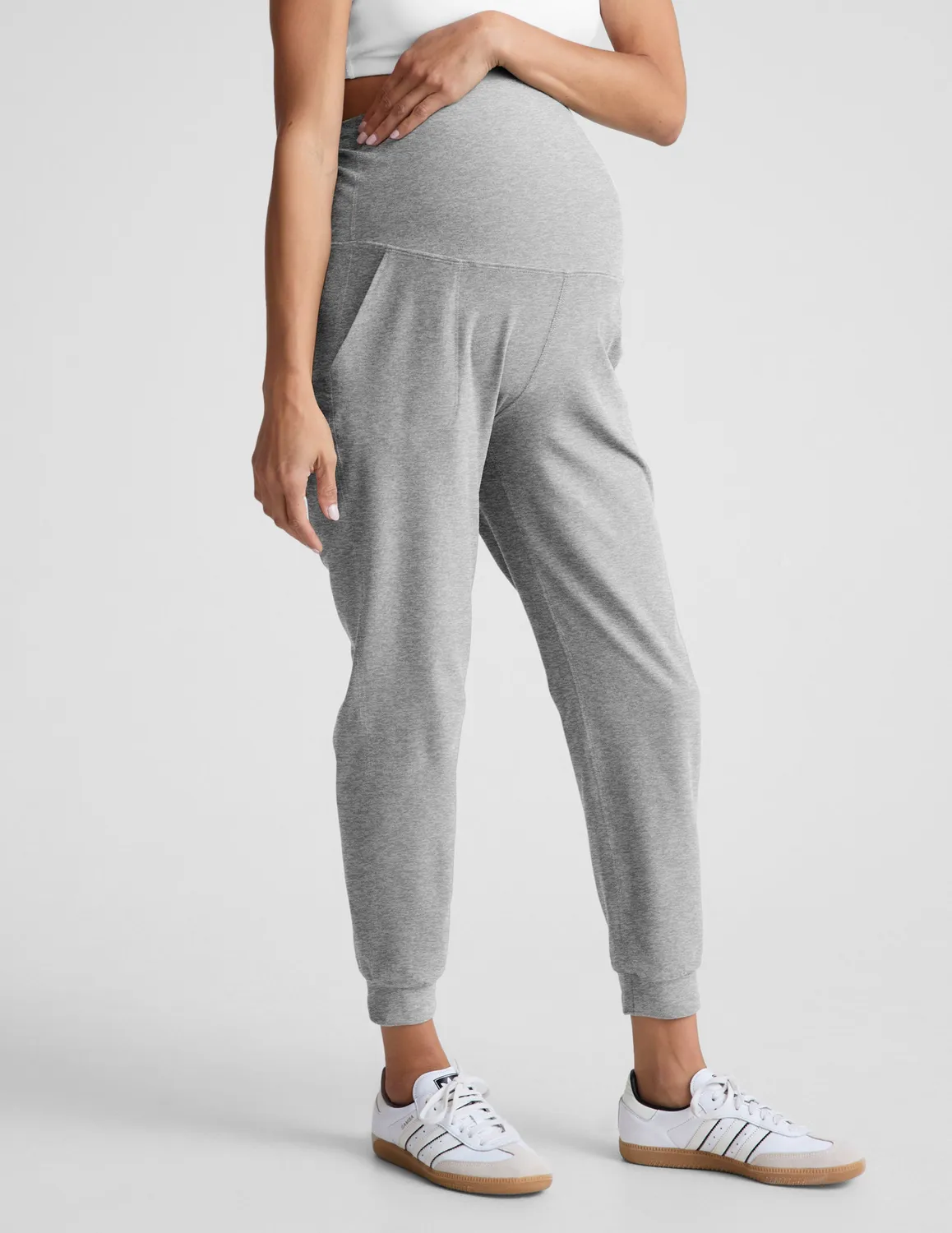 Beyond Yoga Spacedye Beyond the Bump gravidjogger Silver Mist hög midja