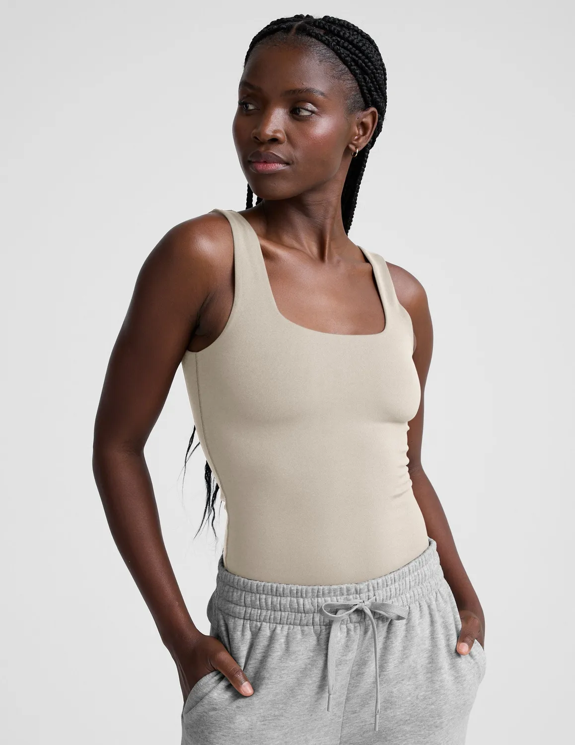 Beyond Yoga Base Tank Bodysuit body havrebeige tight