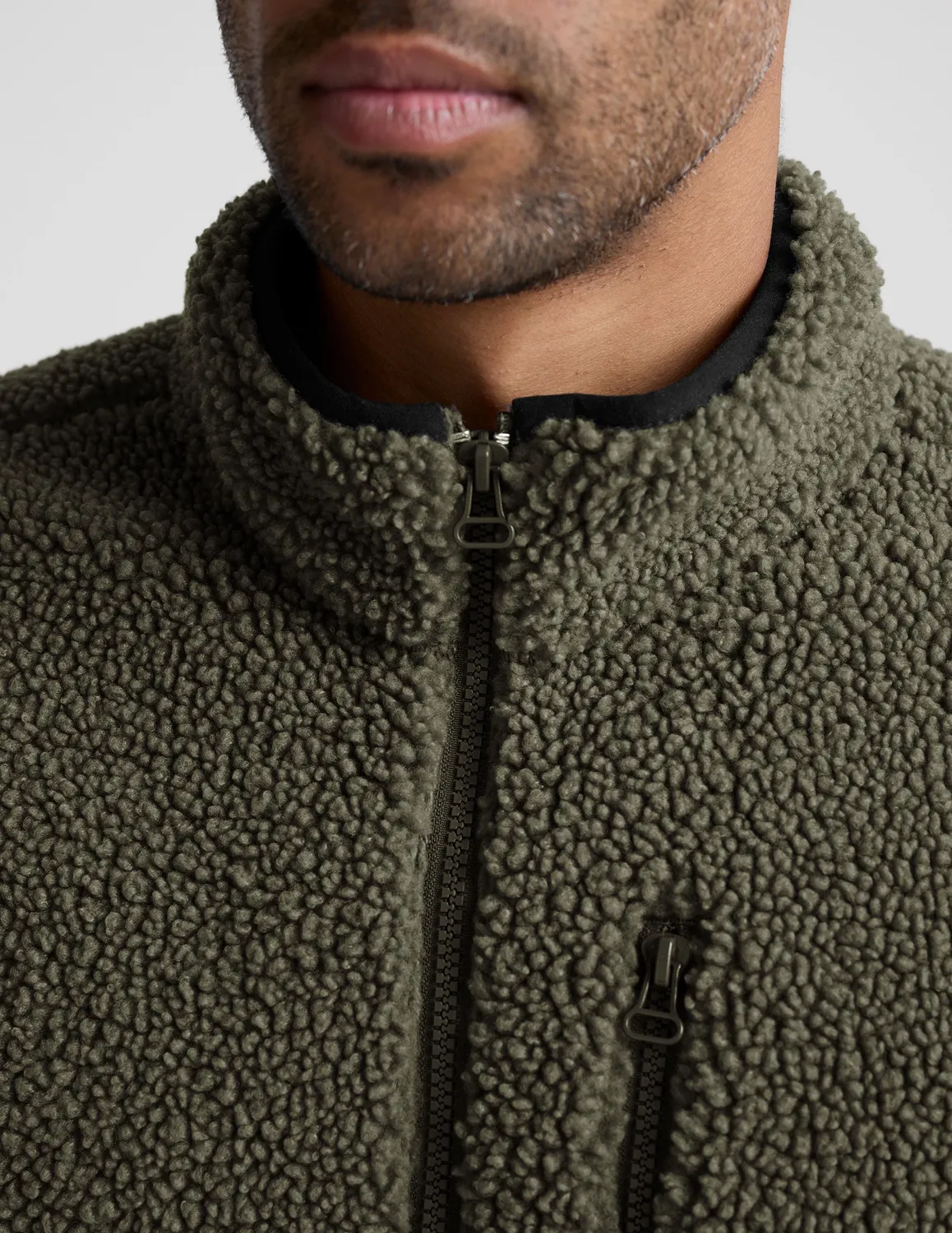 Beyond Yoga Boucle Fleece zipjacka Lush Olive varm