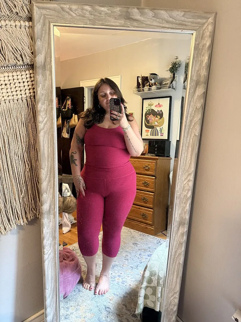 Beyond Yoga Spacedye Pedal Pusher High Waisted leggings Malibu Lagoon Heather