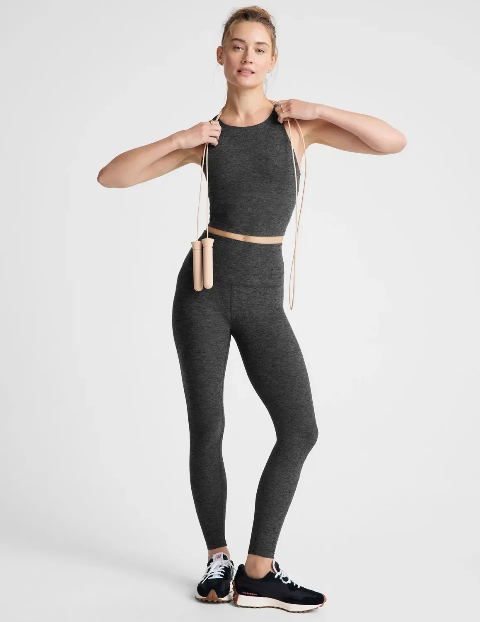 Beyond Yoga Spacedye Caught In The Midi High Waisted leggings black charcoal