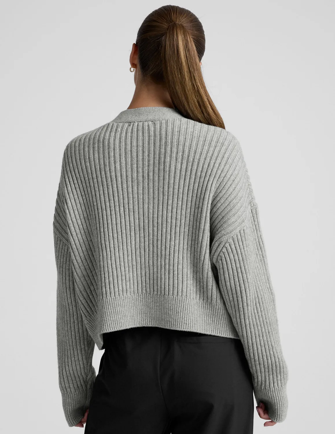 Beyond Yoga Wool Blend Cardigan kofta Gray Heather ullmix