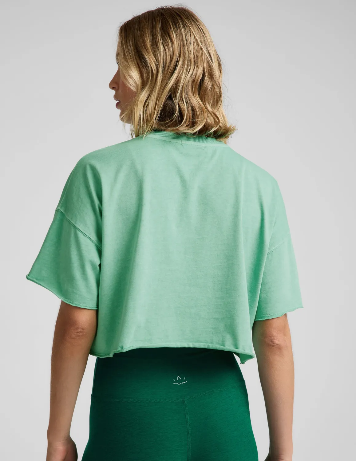 Beyond Yoga SoftKnit Better Than Ever Cropped t-shirt grön bomull