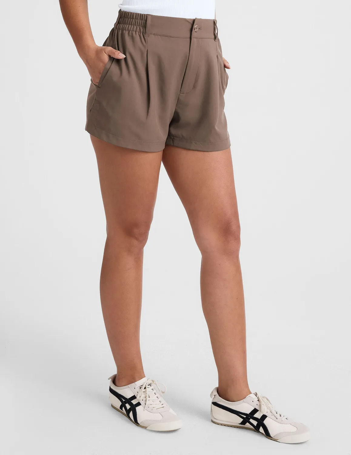 Beyond Yoga Status shorts Khaki skäddarsydd stretch