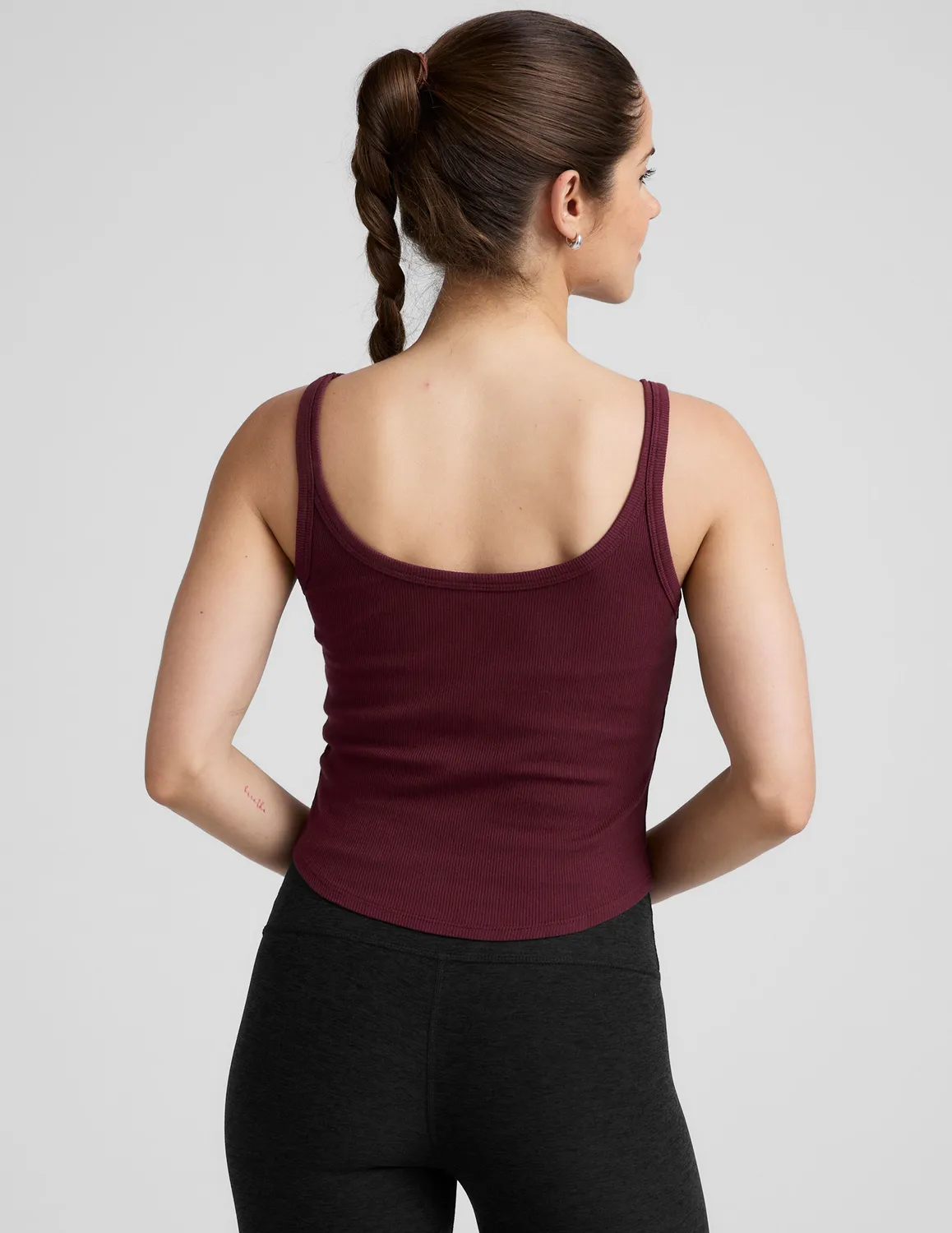 Beyond Yoga Rib Classic Tank linne Dark Cherry tight ribbad