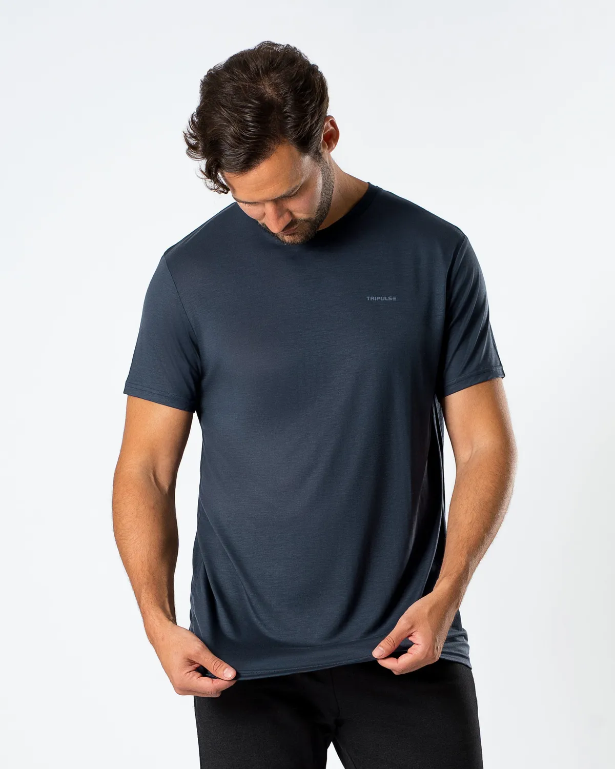 Tripulse Natural Performance Extra Long t-shirt herr midnight black
