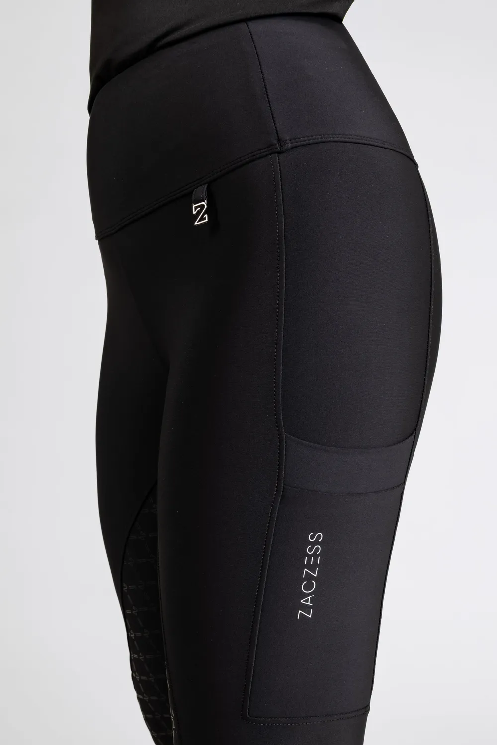 ZacZess Ohio Black ridleggings svart mobilfickor