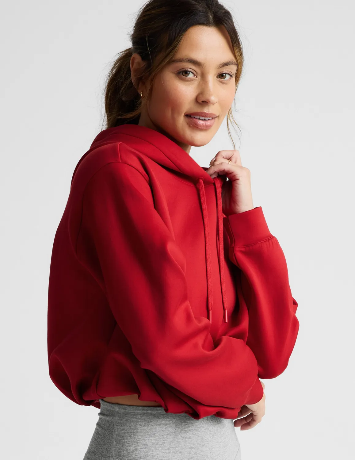 Beyond Yoga In The Flow Hoodie hoodtröja Holly Red mjuk