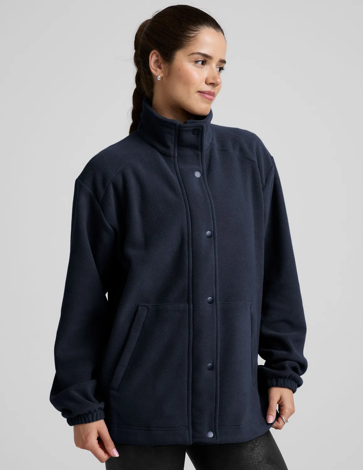 Beyond Yoga Explorer jacka Nocturnal Navy fleece