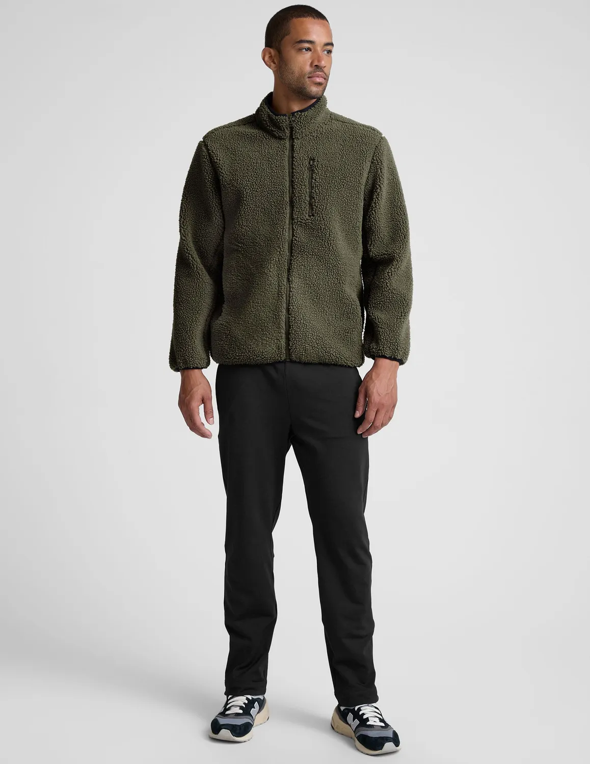 Beyond Yoga Boucle Fleece zipjacka Lush Olive varm