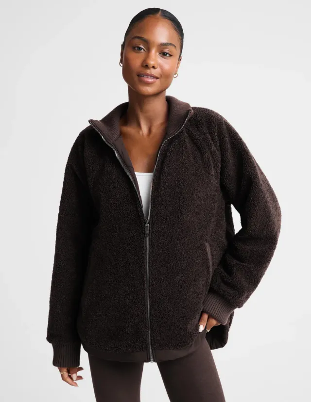 Beyond Yoga Roam Quilted Vändbar Jacka Dark Chocolate vändbar