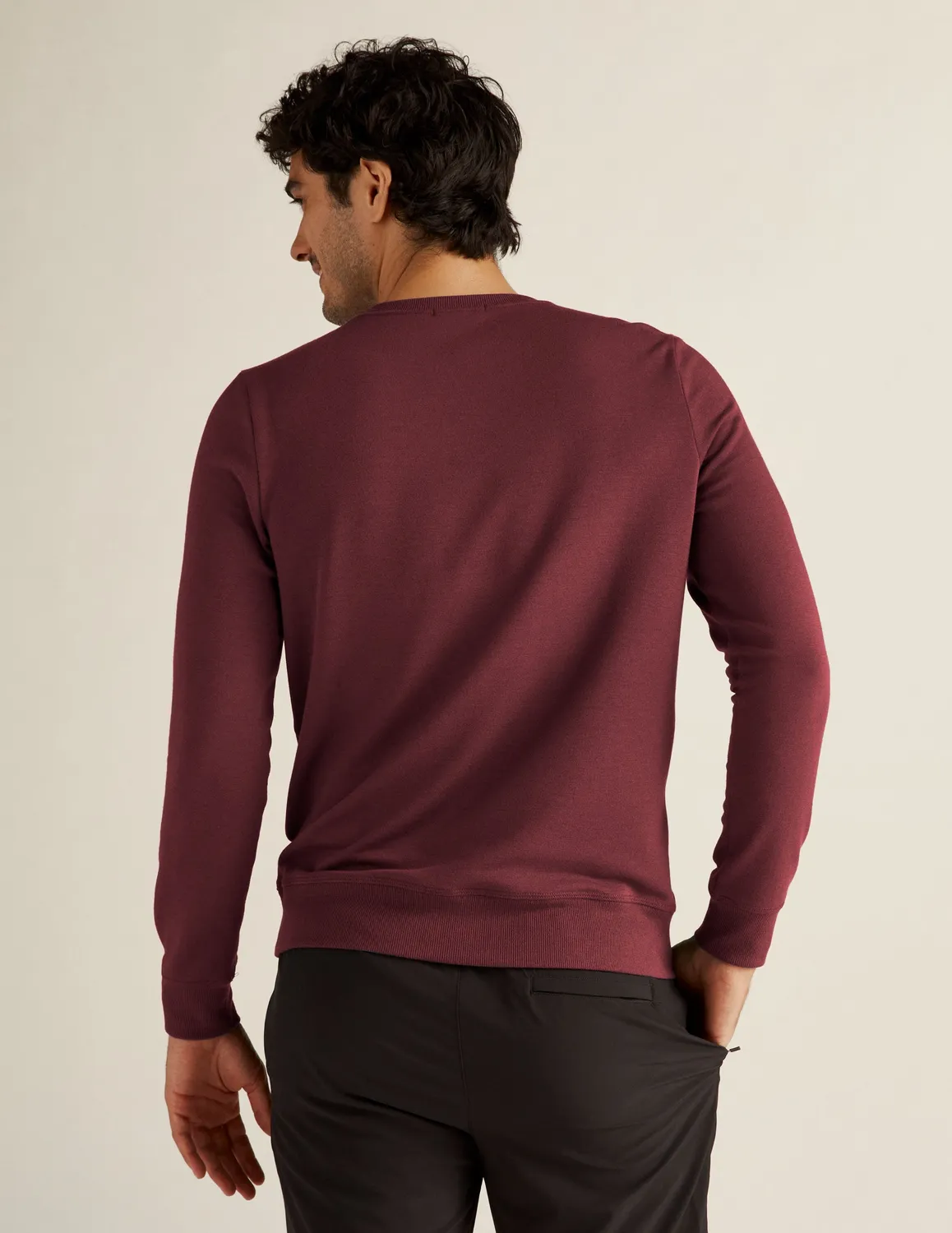 Beyond Yoga Always Beyond Crew Pullover Sweatshirt Midnight Burgundy