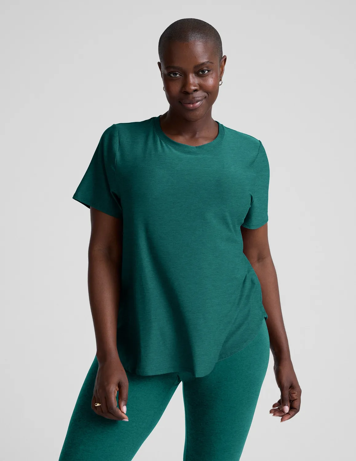 Beyond Yoga Featherweight On The Down Low T-shirt Teal Sea Heather sval