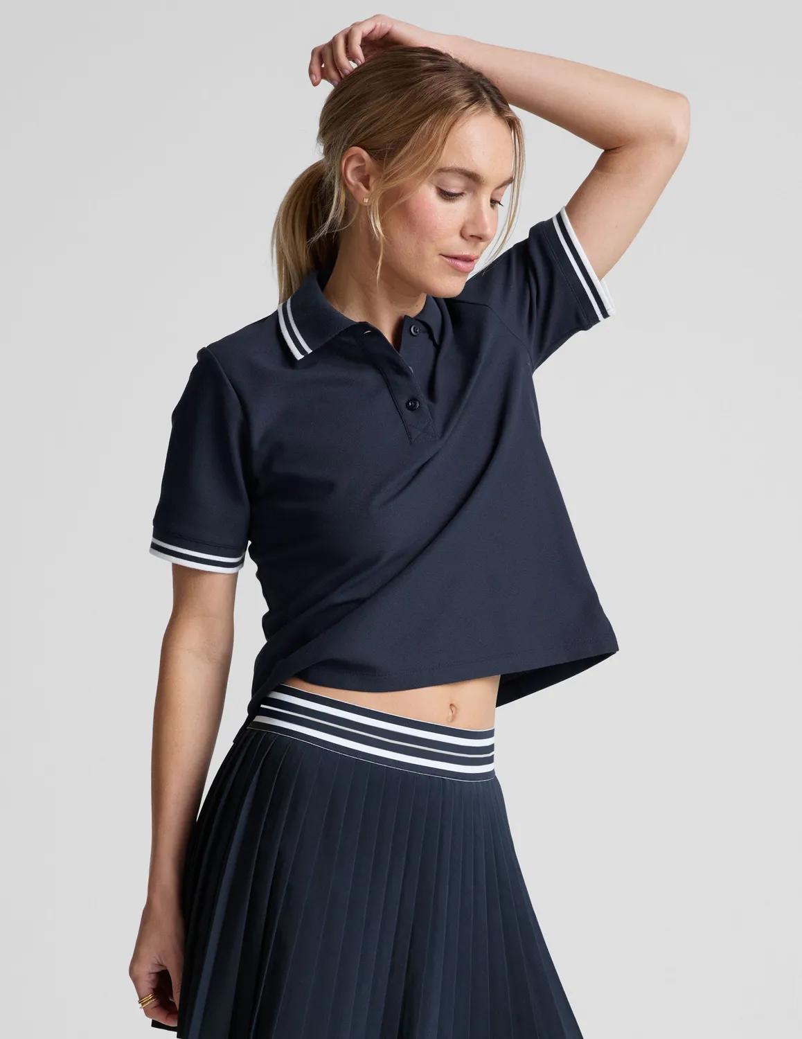 Beyond Yoga Country Club Polo Tee piké marinblå